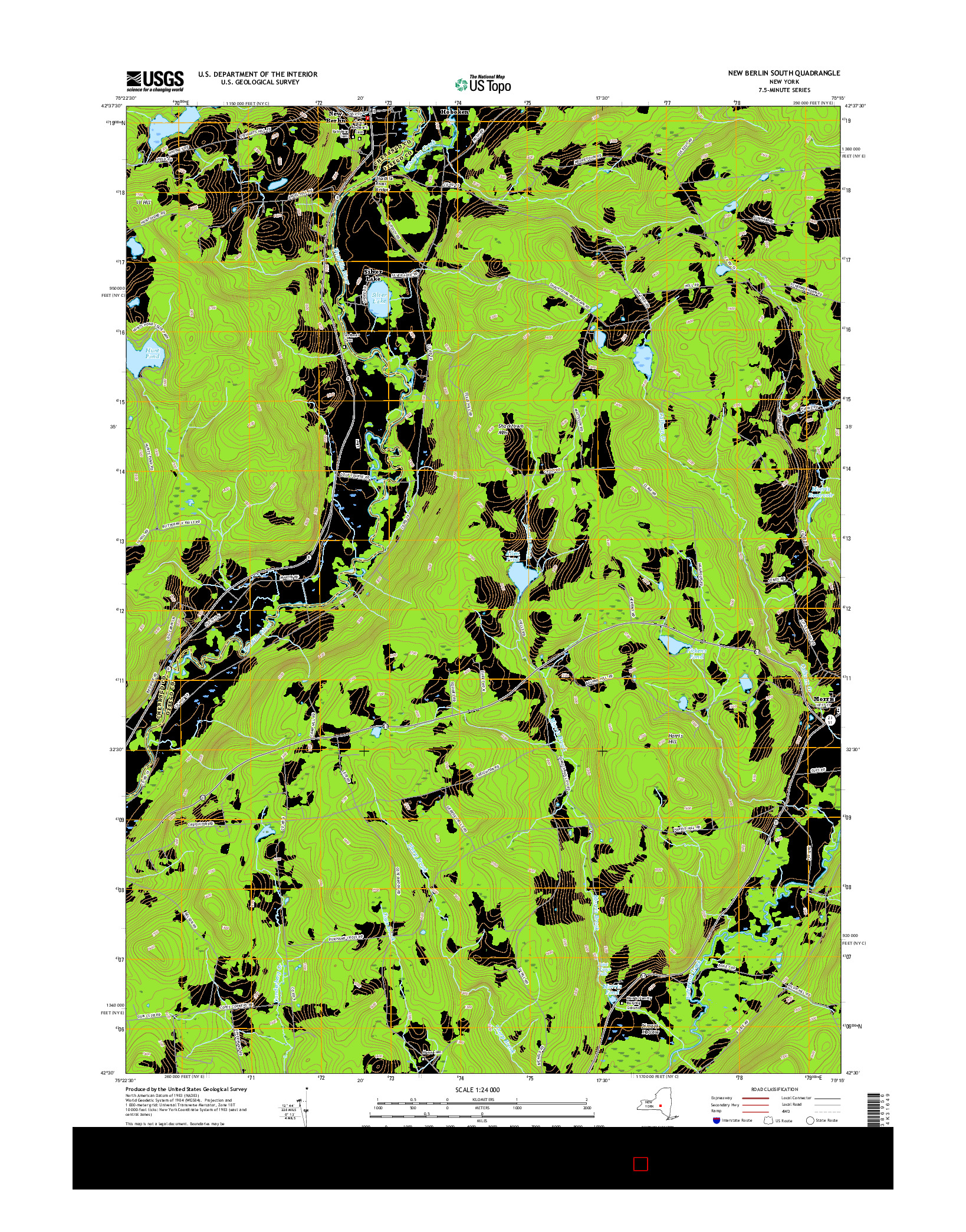 USGS US TOPO 7.5-MINUTE MAP FOR NEW BERLIN SOUTH, NY 2016