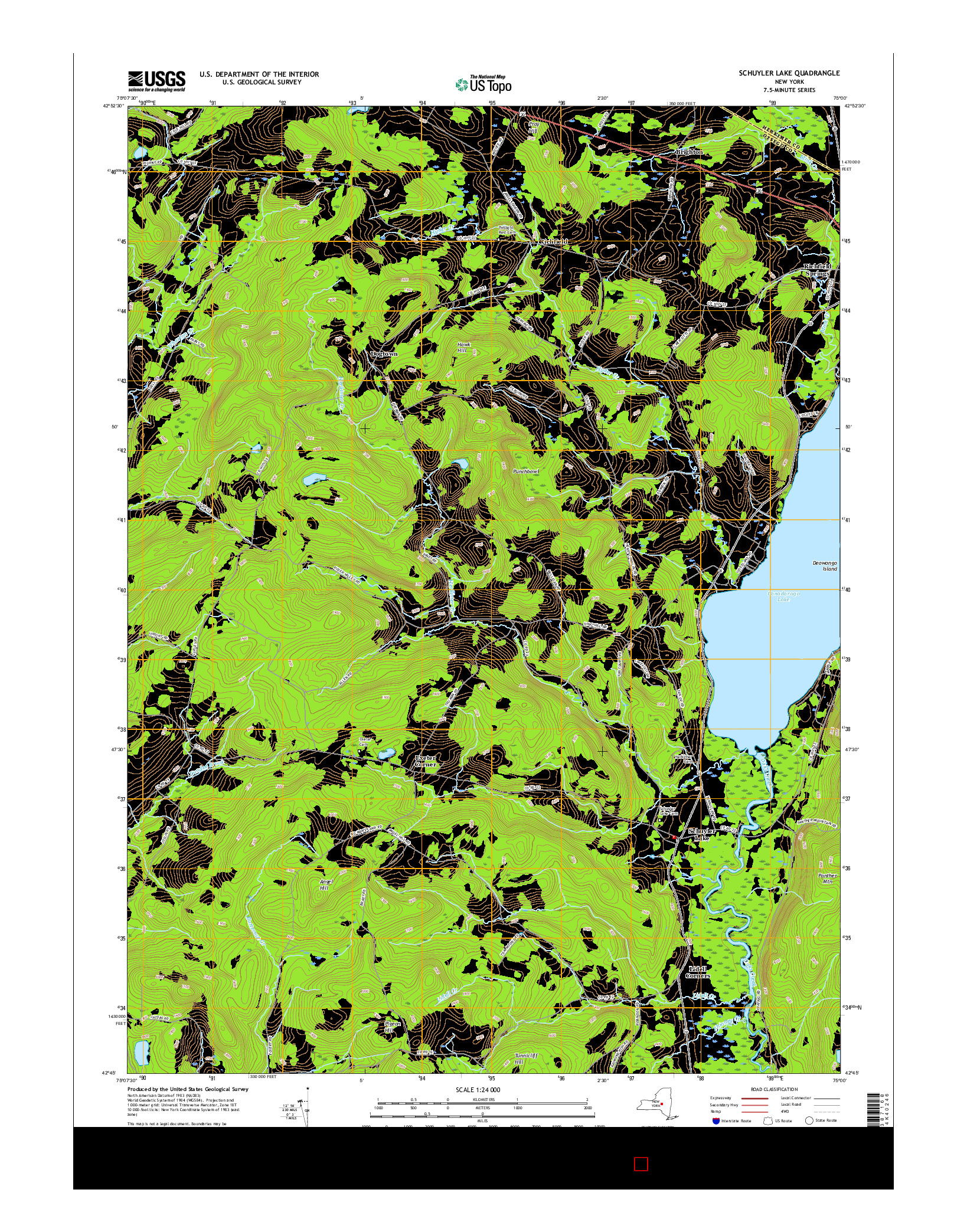 USGS US TOPO 7.5-MINUTE MAP FOR SCHUYLER LAKE, NY 2016