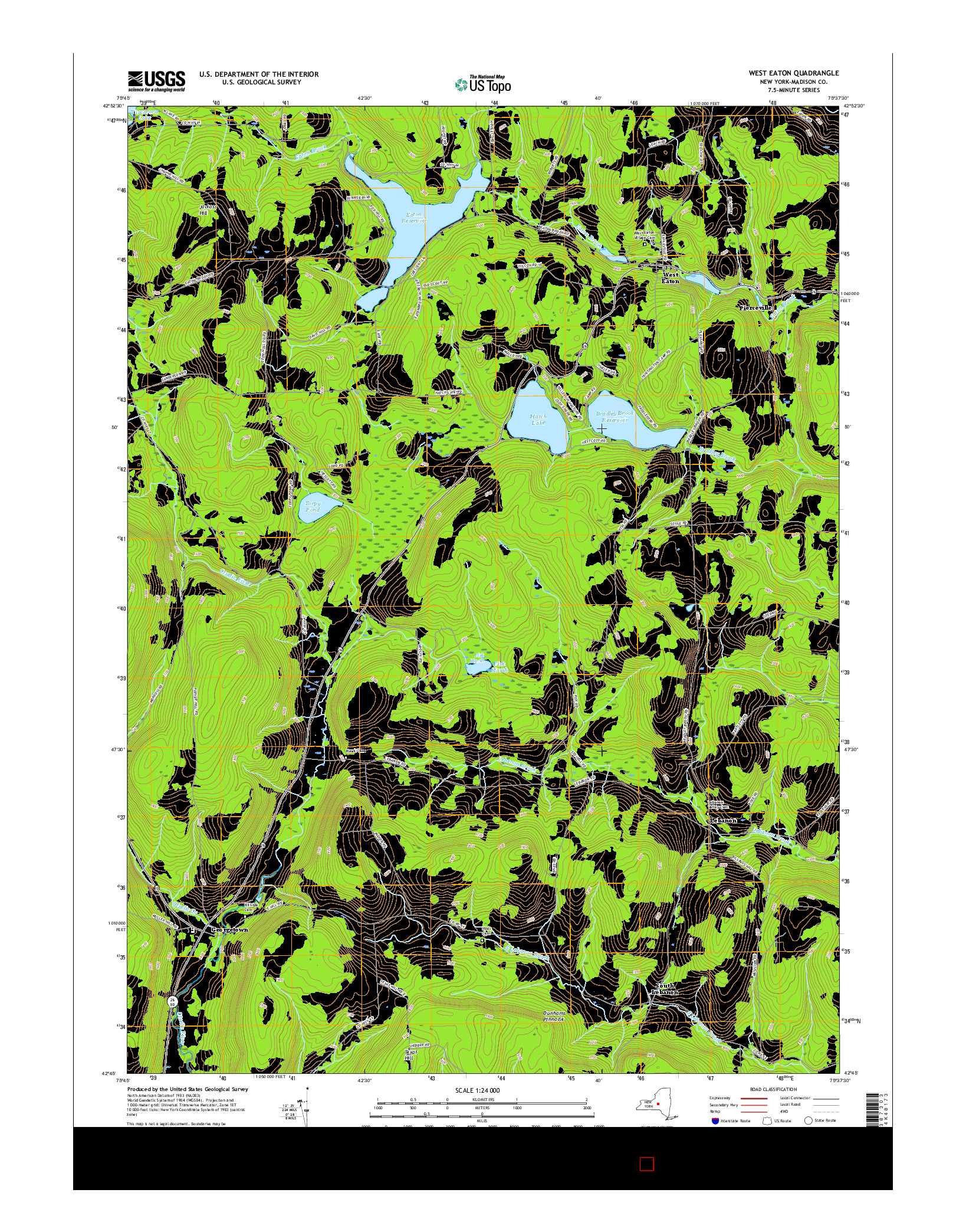 USGS US TOPO 7.5-MINUTE MAP FOR WEST EATON, NY 2016
