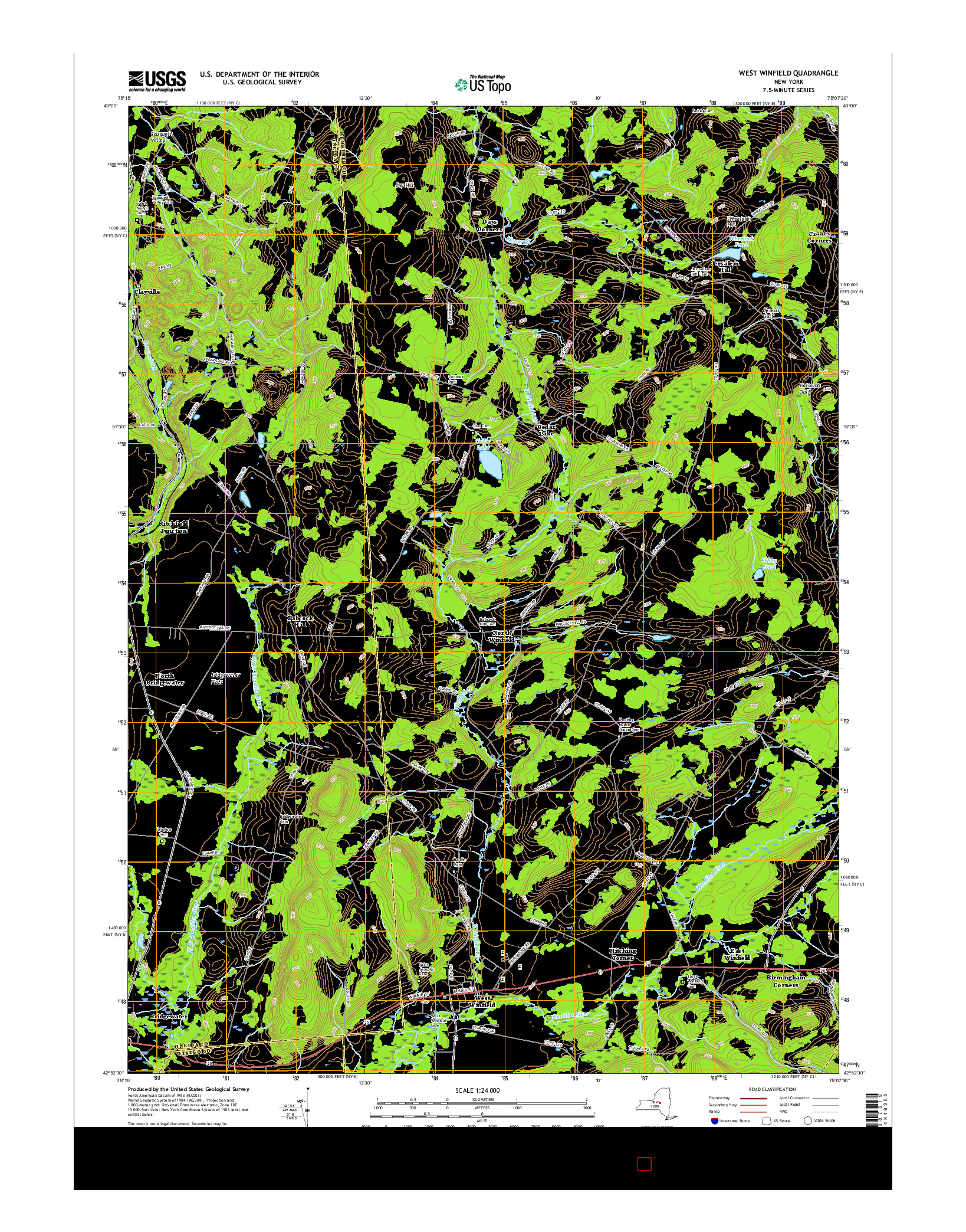 USGS US TOPO 7.5-MINUTE MAP FOR WEST WINFIELD, NY 2016