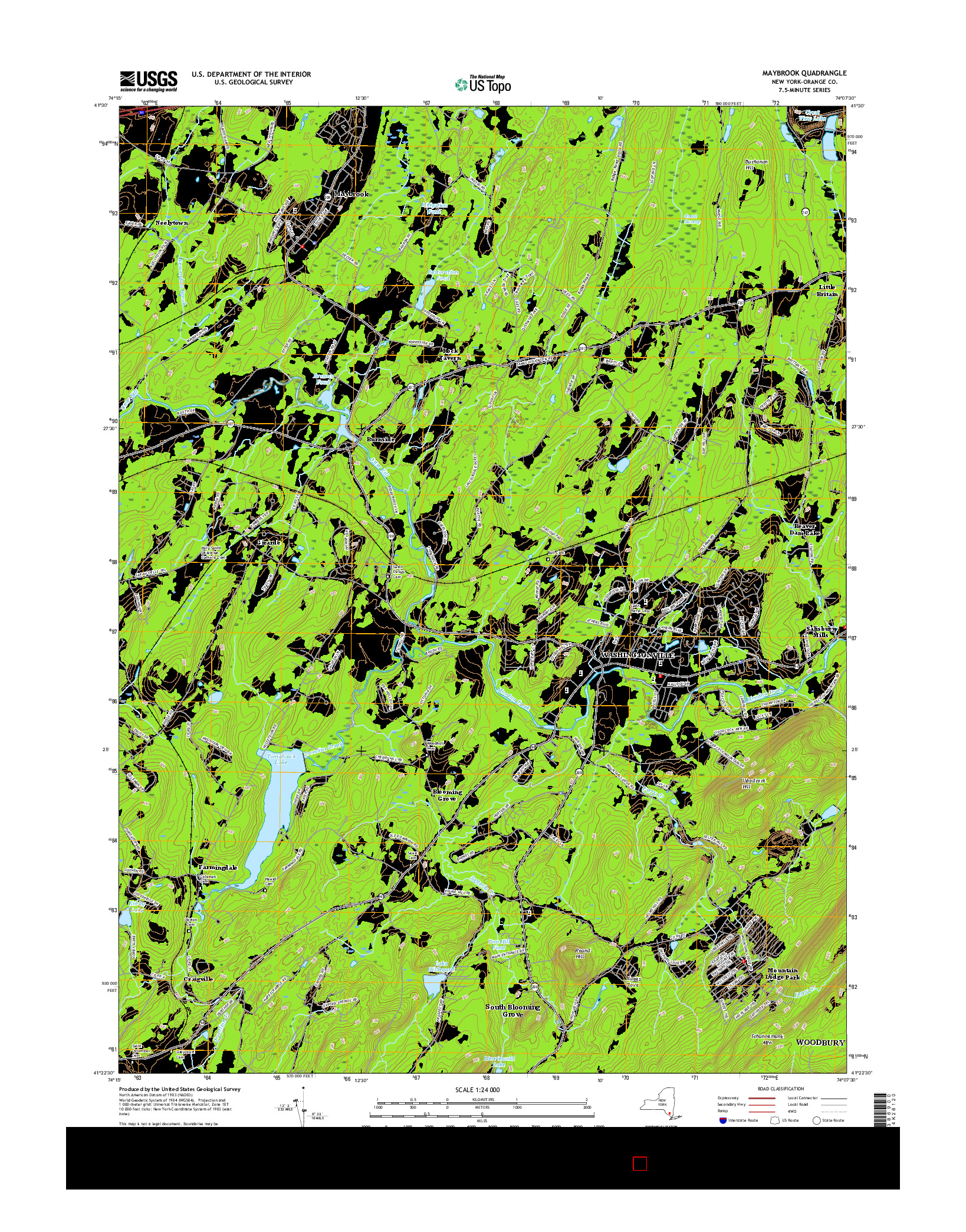 USGS US TOPO 7.5-MINUTE MAP FOR MAYBROOK, NY 2016