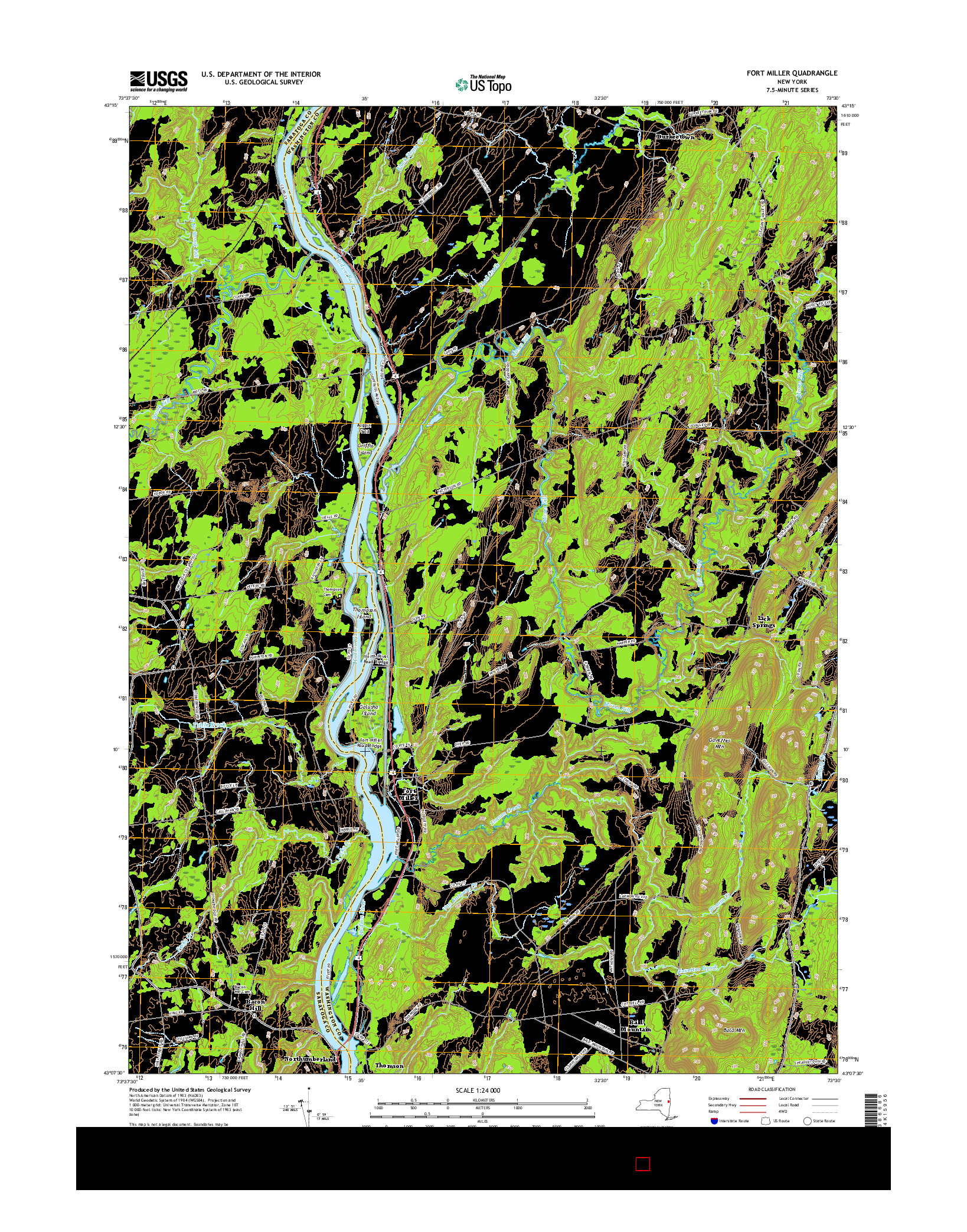 USGS US TOPO 7.5-MINUTE MAP FOR FORT MILLER, NY 2016