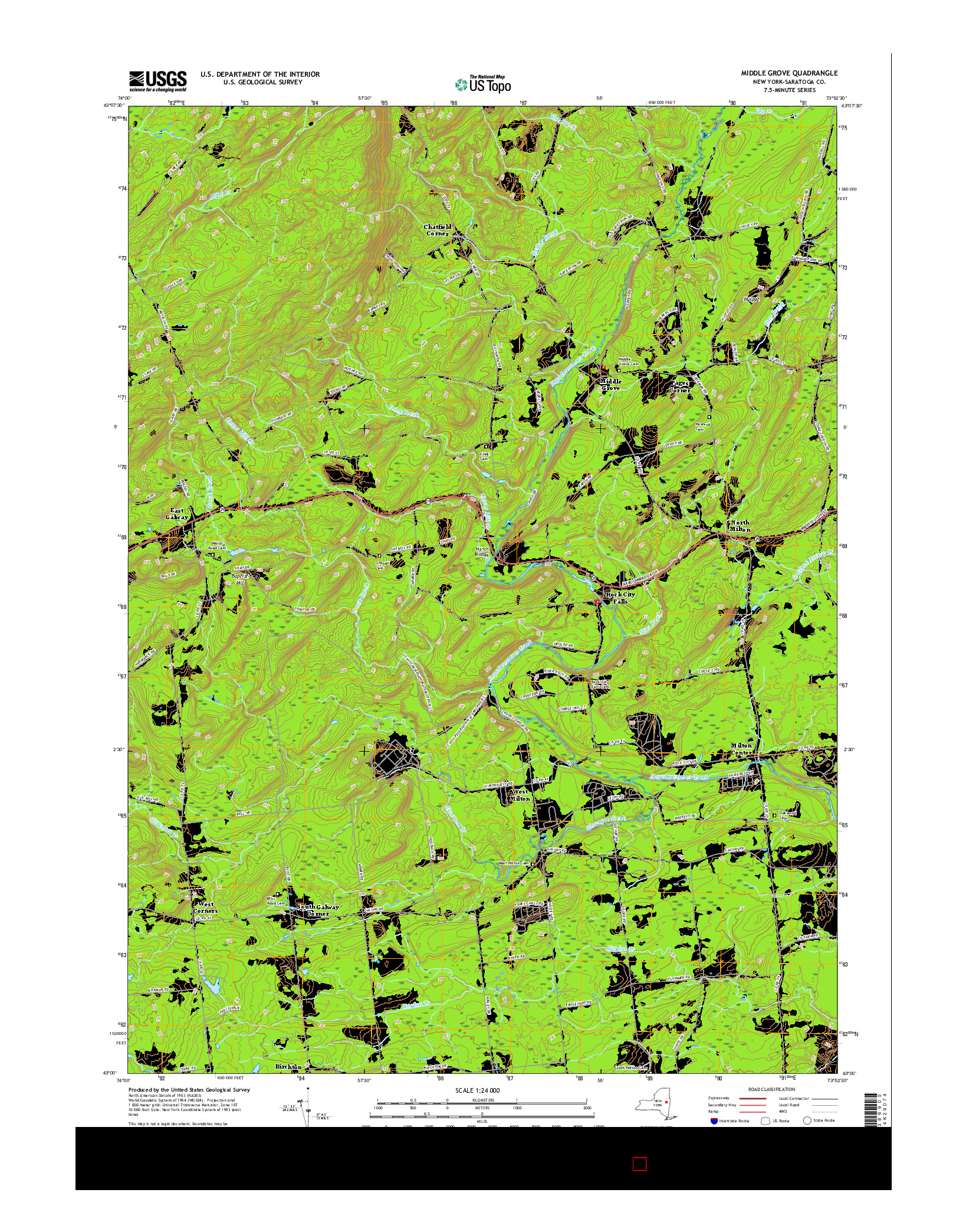 USGS US TOPO 7.5-MINUTE MAP FOR MIDDLE GROVE, NY 2016
