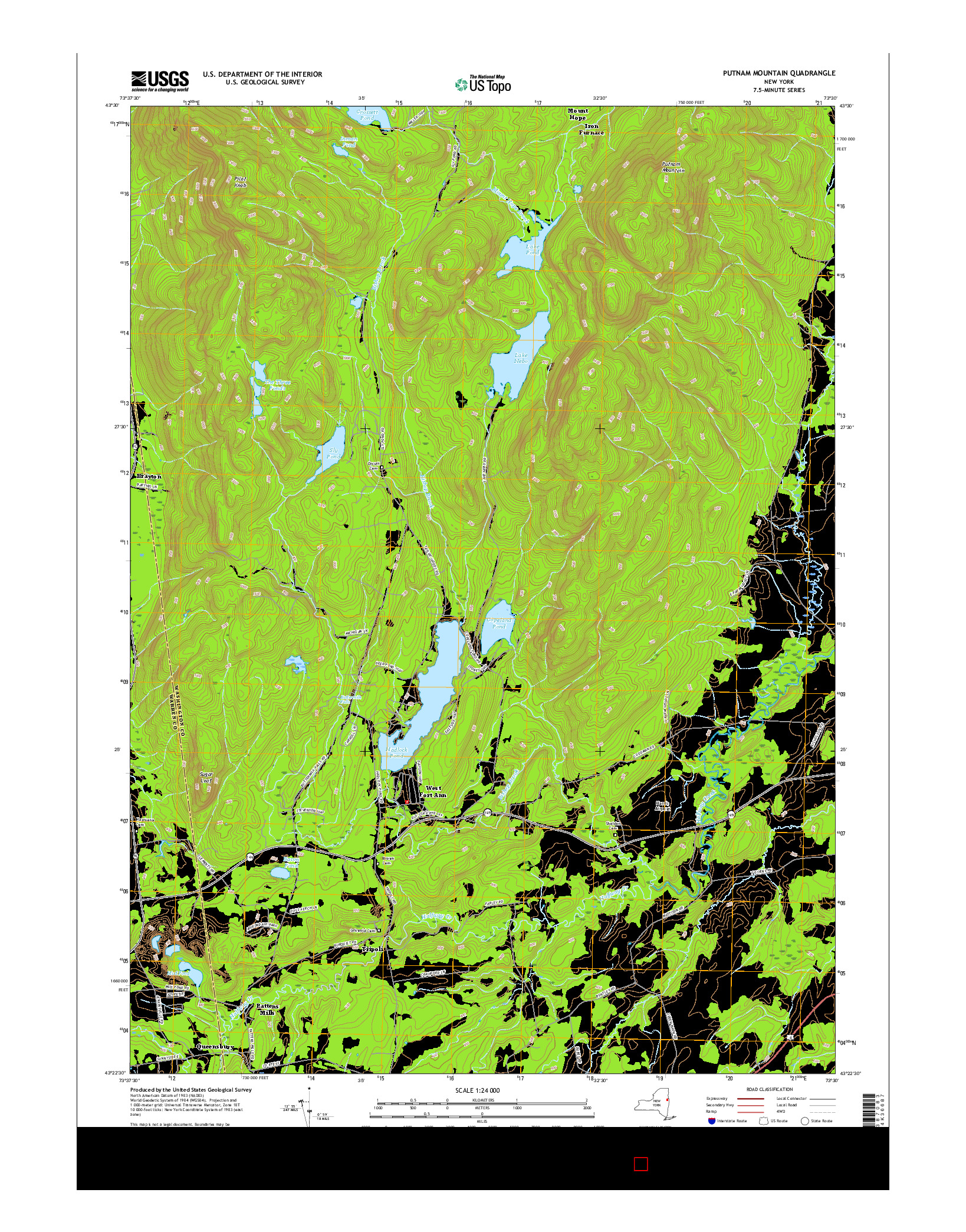 USGS US TOPO 7.5-MINUTE MAP FOR PUTNAM MOUNTAIN, NY 2016