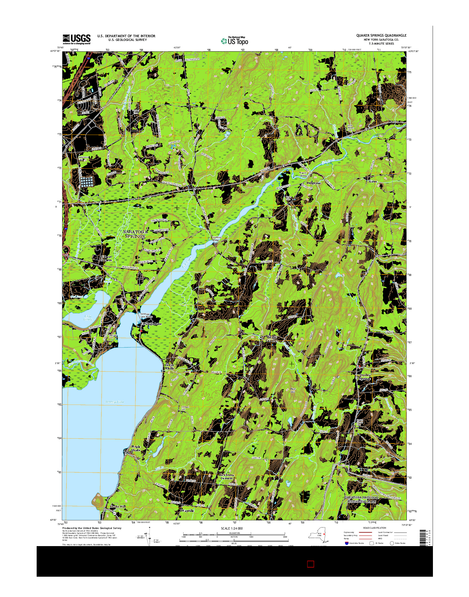USGS US TOPO 7.5-MINUTE MAP FOR QUAKER SPRINGS, NY 2016