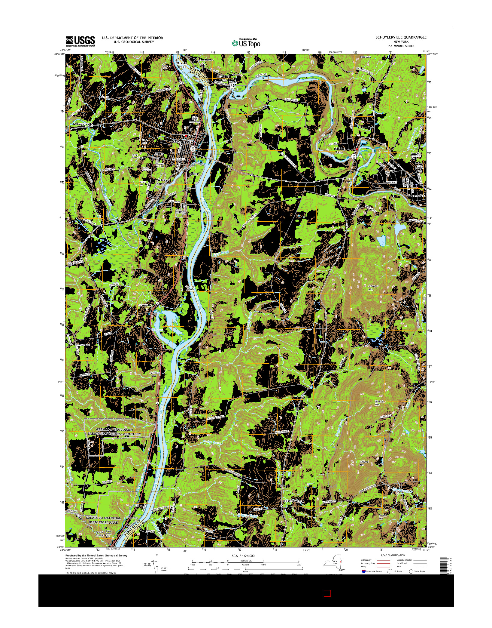 USGS US TOPO 7.5-MINUTE MAP FOR SCHUYLERVILLE, NY 2016