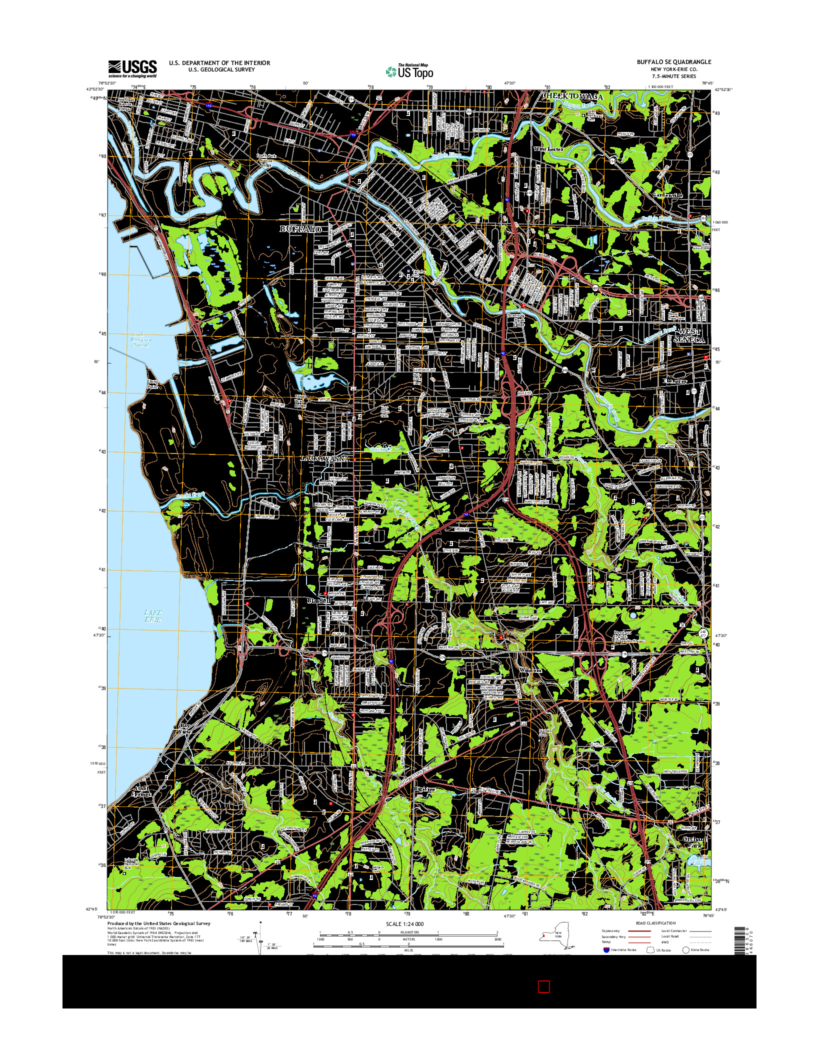 USGS US TOPO 7.5-MINUTE MAP FOR BUFFALO SE, NY 2016