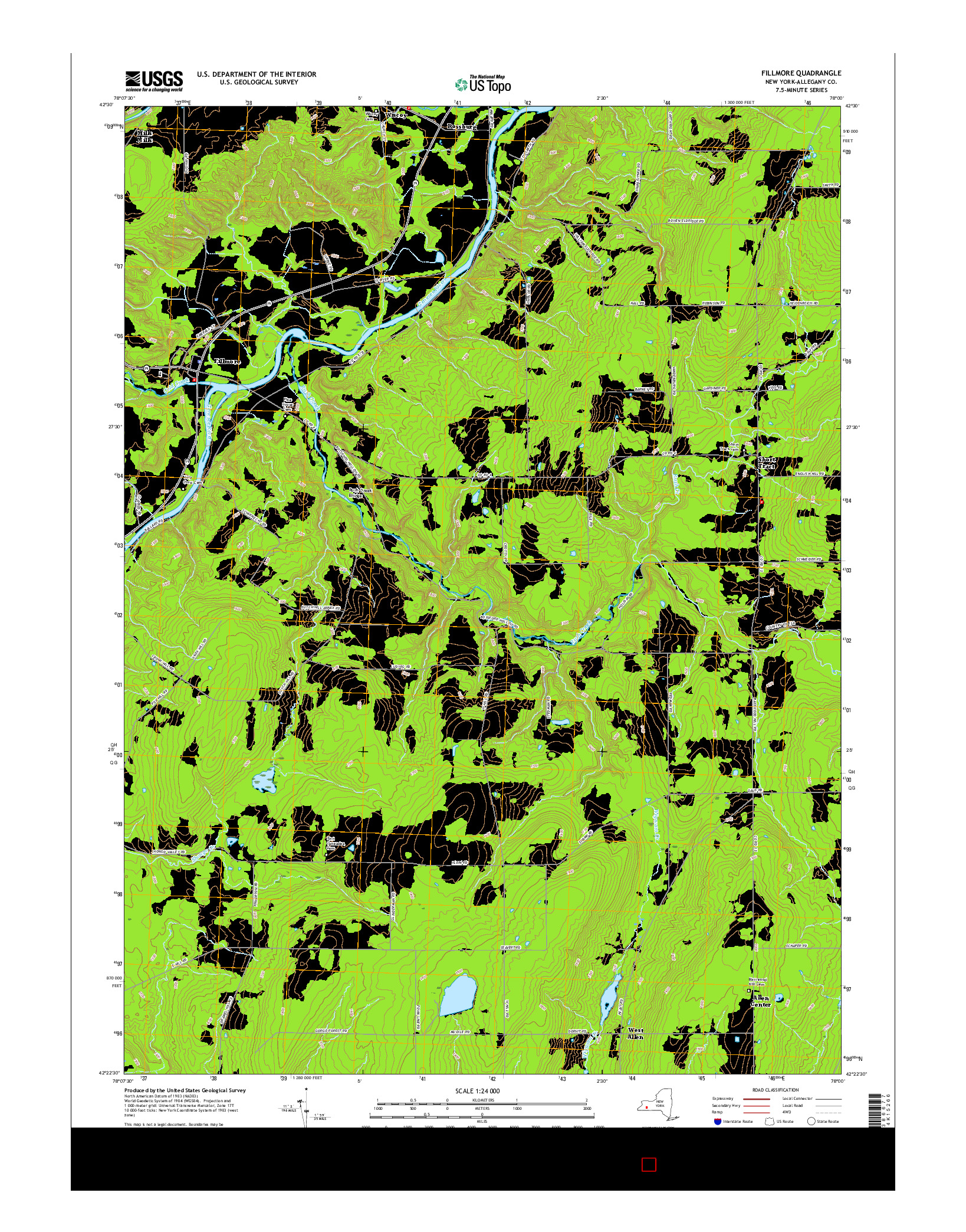 USGS US TOPO 7.5-MINUTE MAP FOR FILLMORE, NY 2016