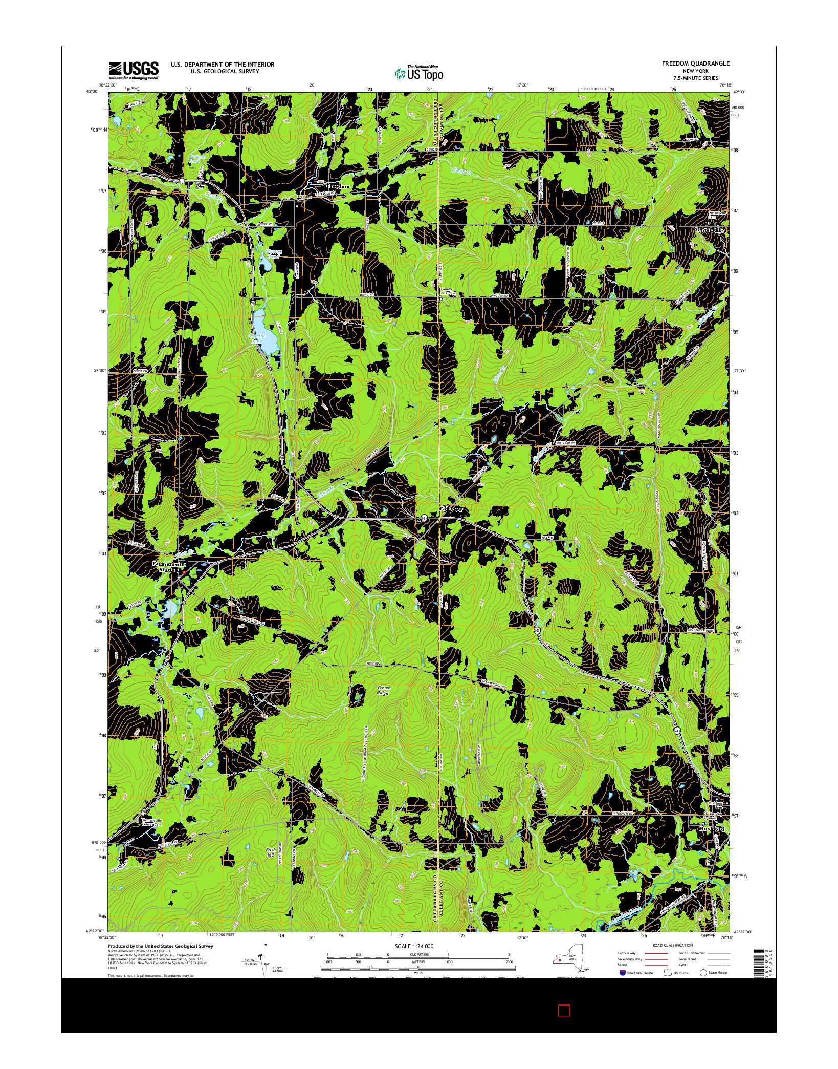 USGS US TOPO 7.5-MINUTE MAP FOR FREEDOM, NY 2016