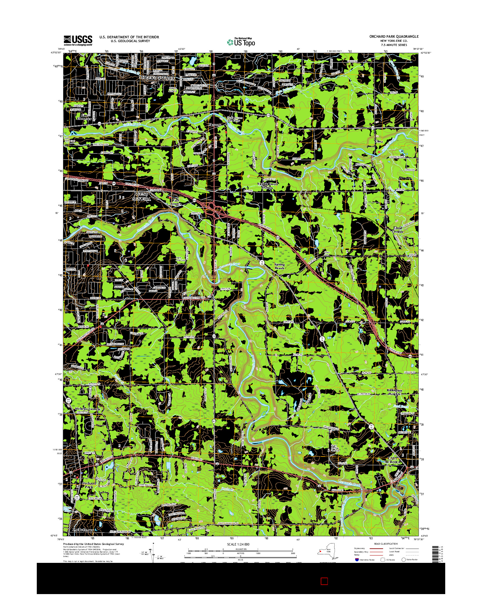 USGS US TOPO 7.5-MINUTE MAP FOR ORCHARD PARK, NY 2016