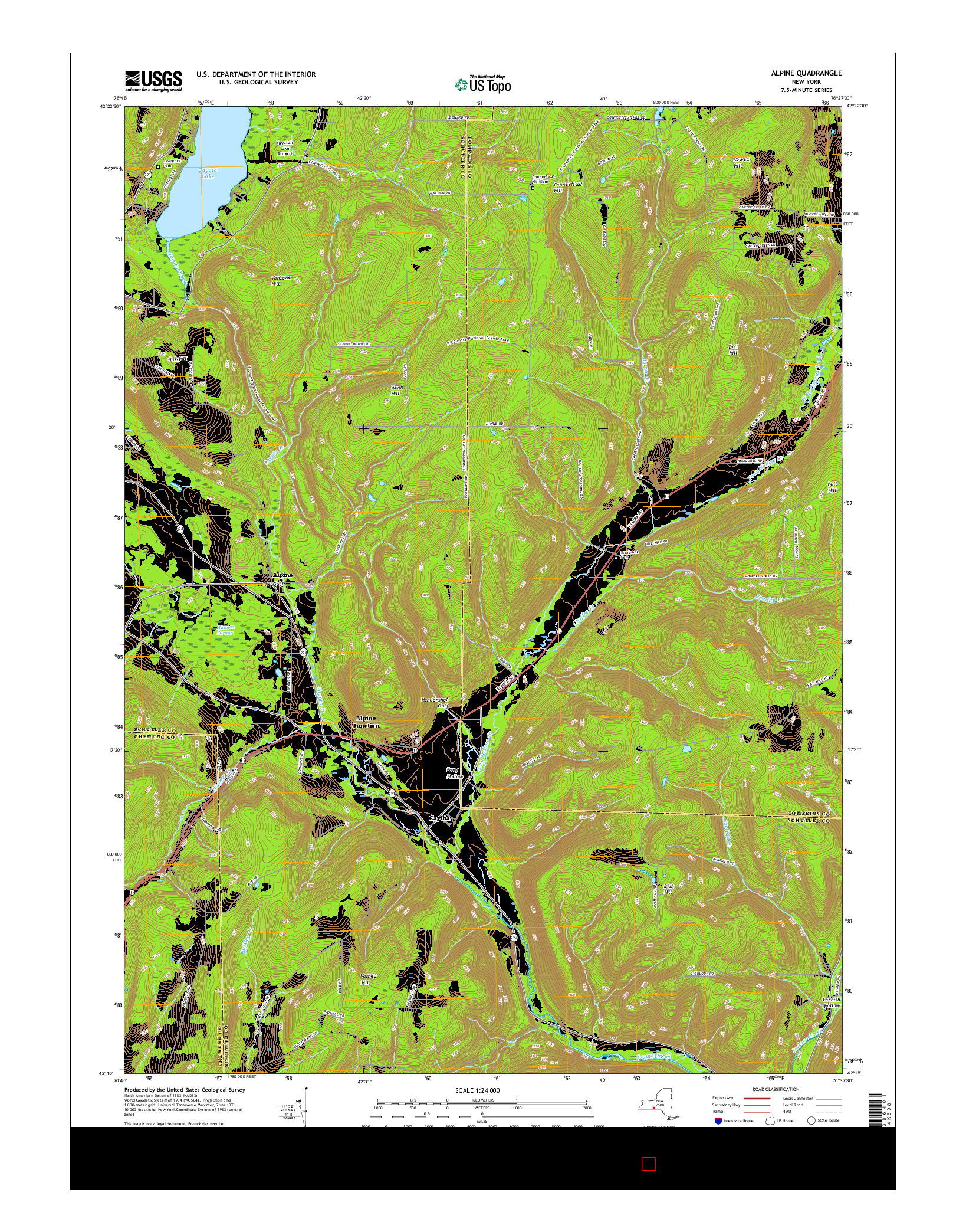 USGS US TOPO 7.5-MINUTE MAP FOR ALPINE, NY 2016