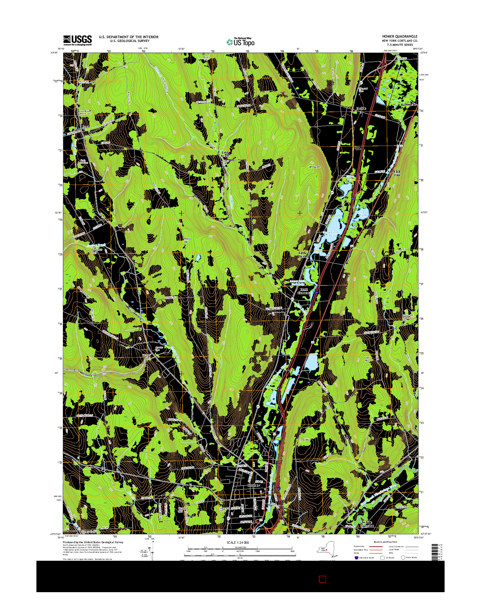 USGS US TOPO 7.5-MINUTE MAP FOR HOMER, NY 2016