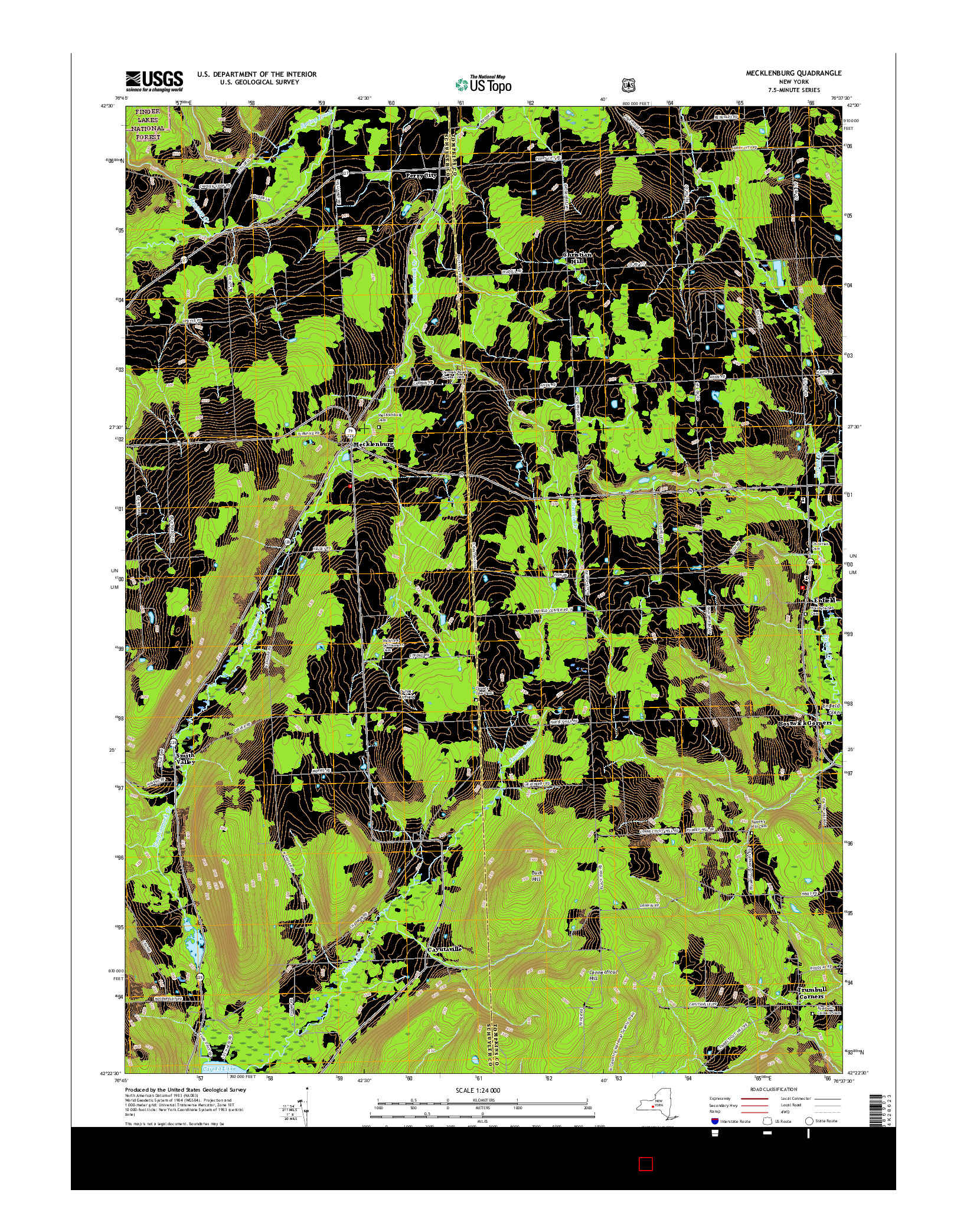 USGS US TOPO 7.5-MINUTE MAP FOR MECKLENBURG, NY 2016