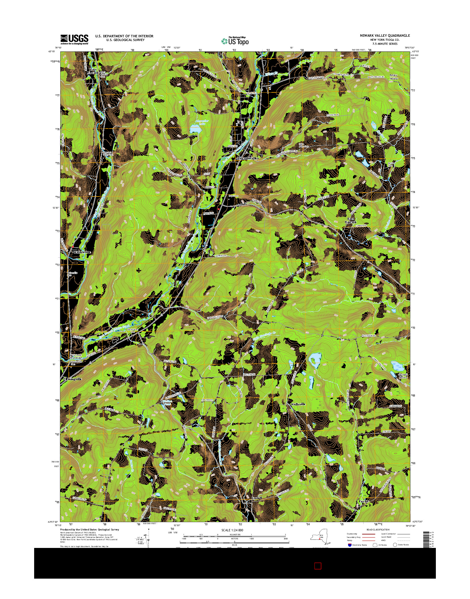 USGS US TOPO 7.5-MINUTE MAP FOR NEWARK VALLEY, NY 2016