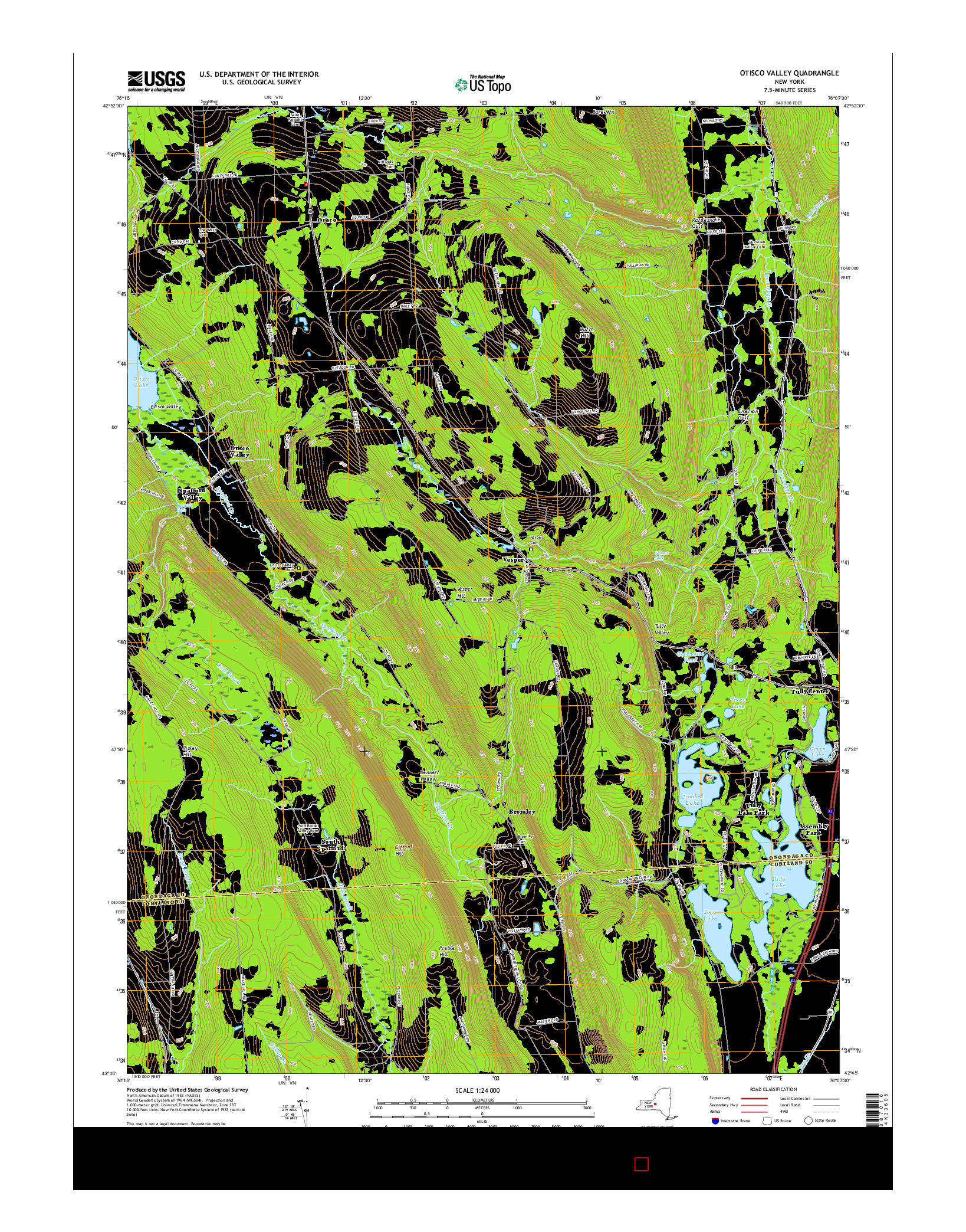 USGS US TOPO 7.5-MINUTE MAP FOR OTISCO VALLEY, NY 2016