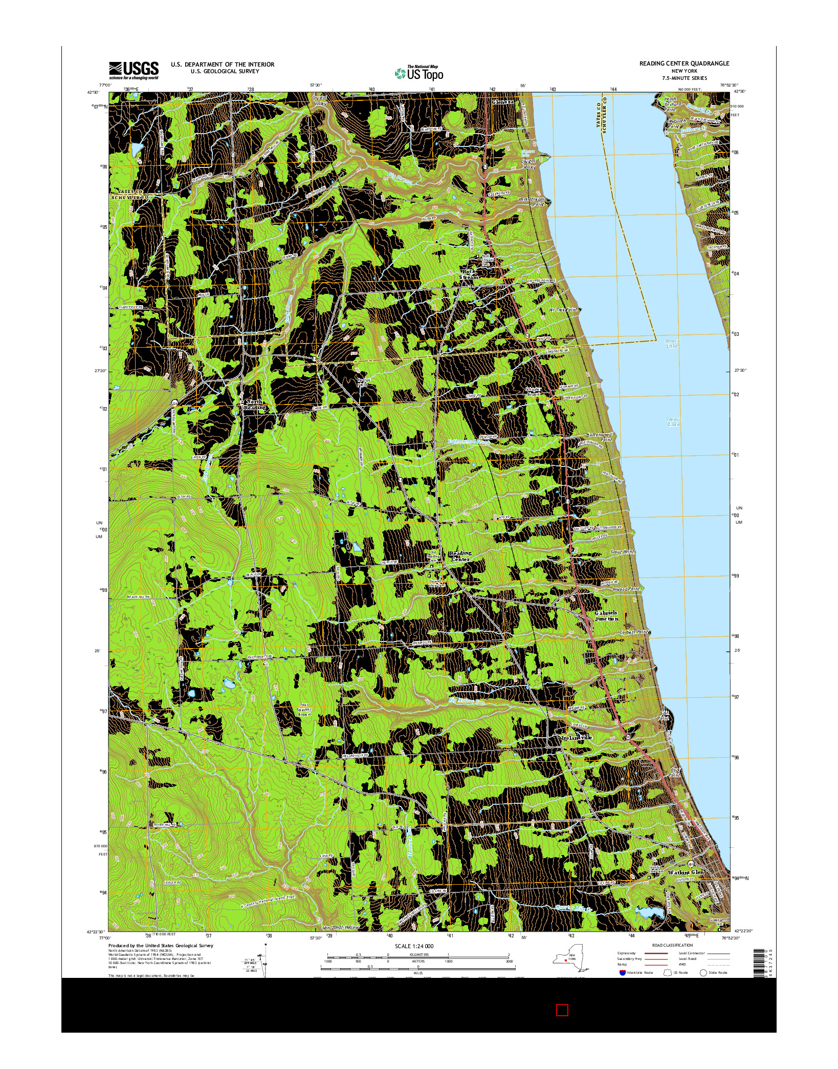 USGS US TOPO 7.5-MINUTE MAP FOR READING CENTER, NY 2016