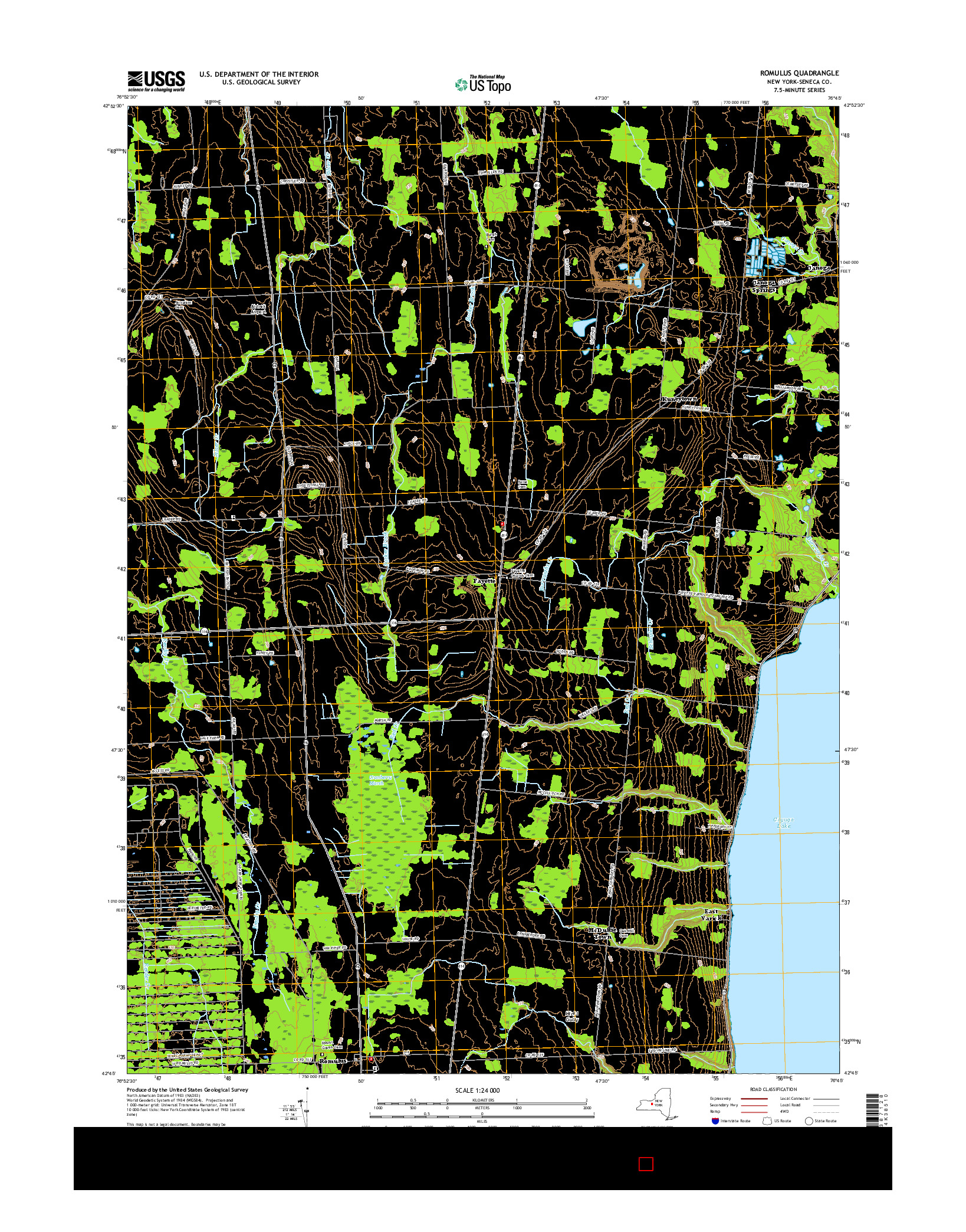 USGS US TOPO 7.5-MINUTE MAP FOR ROMULUS, NY 2016