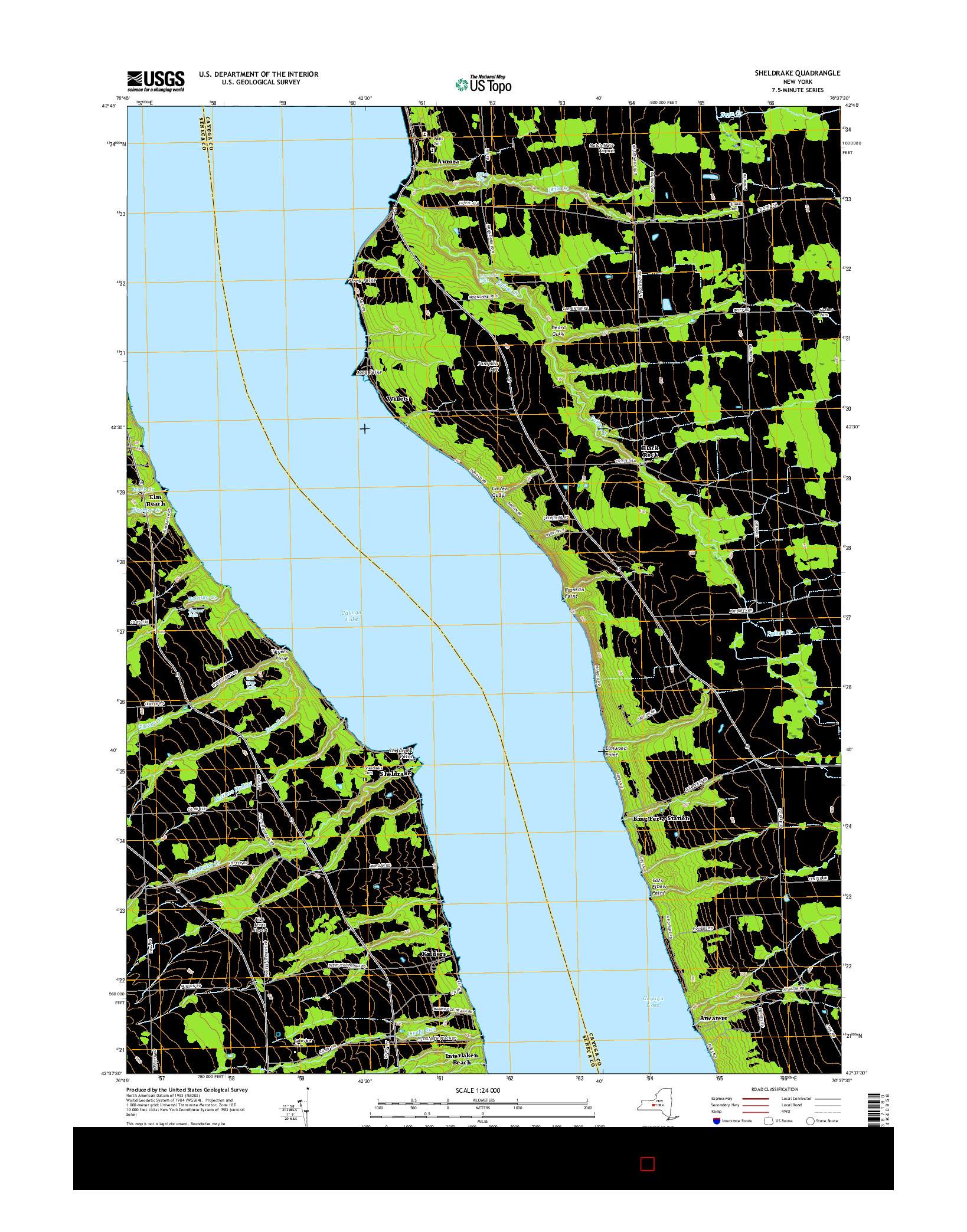 USGS US TOPO 7.5-MINUTE MAP FOR SHELDRAKE, NY 2016