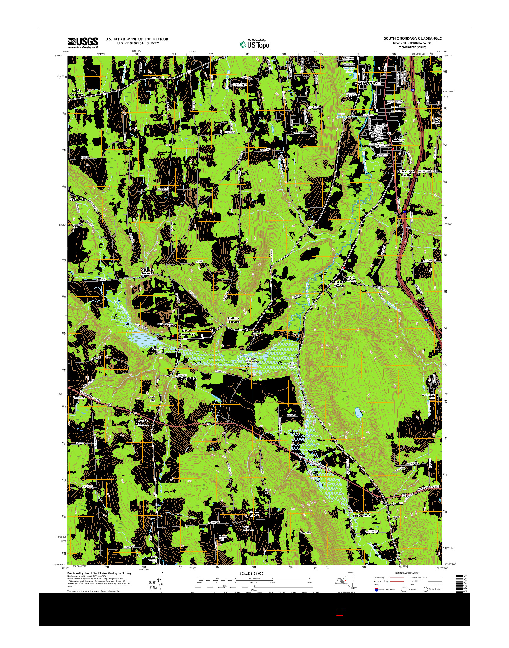 USGS US TOPO 7.5-MINUTE MAP FOR SOUTH ONONDAGA, NY 2016