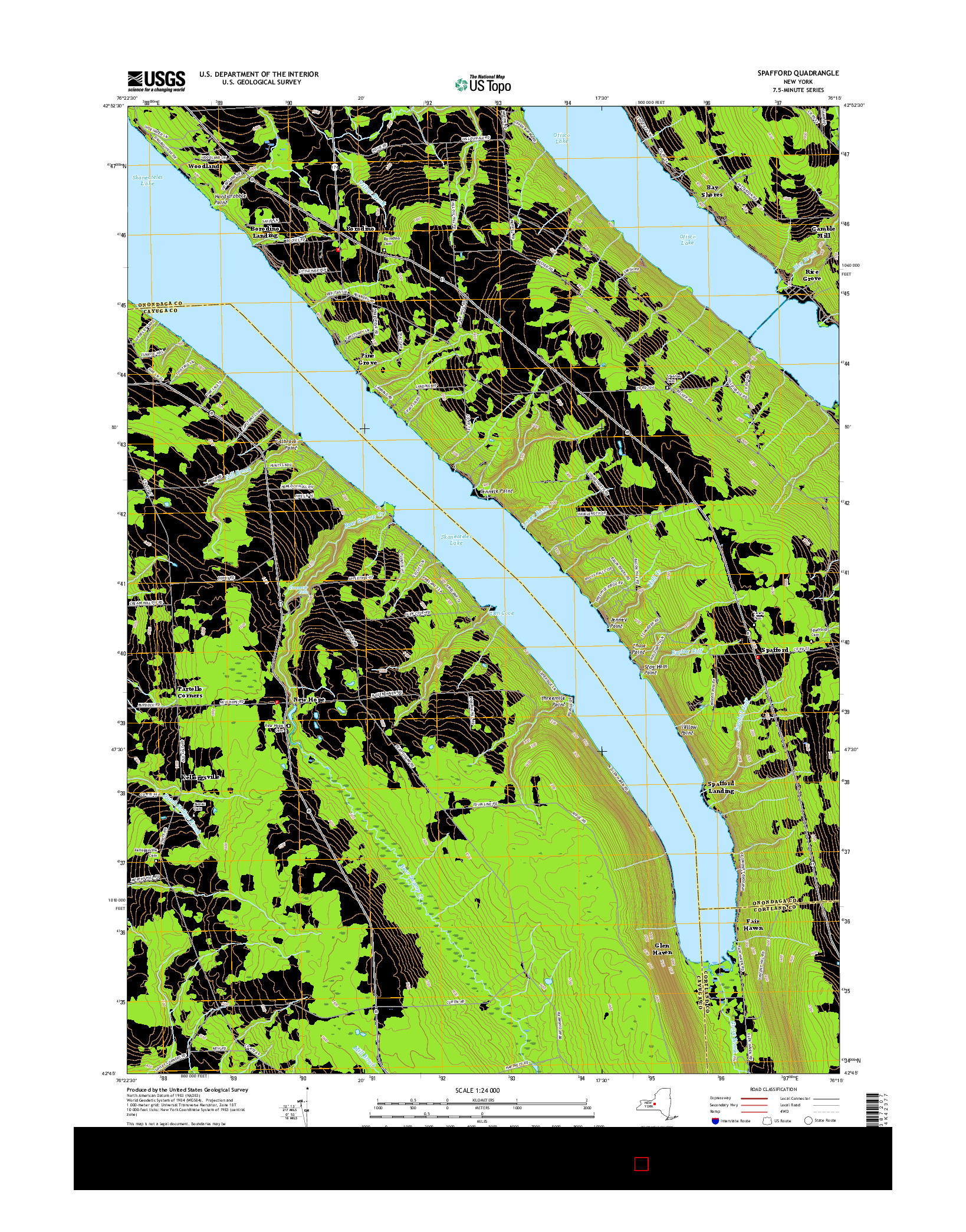 USGS US TOPO 7.5-MINUTE MAP FOR SPAFFORD, NY 2016