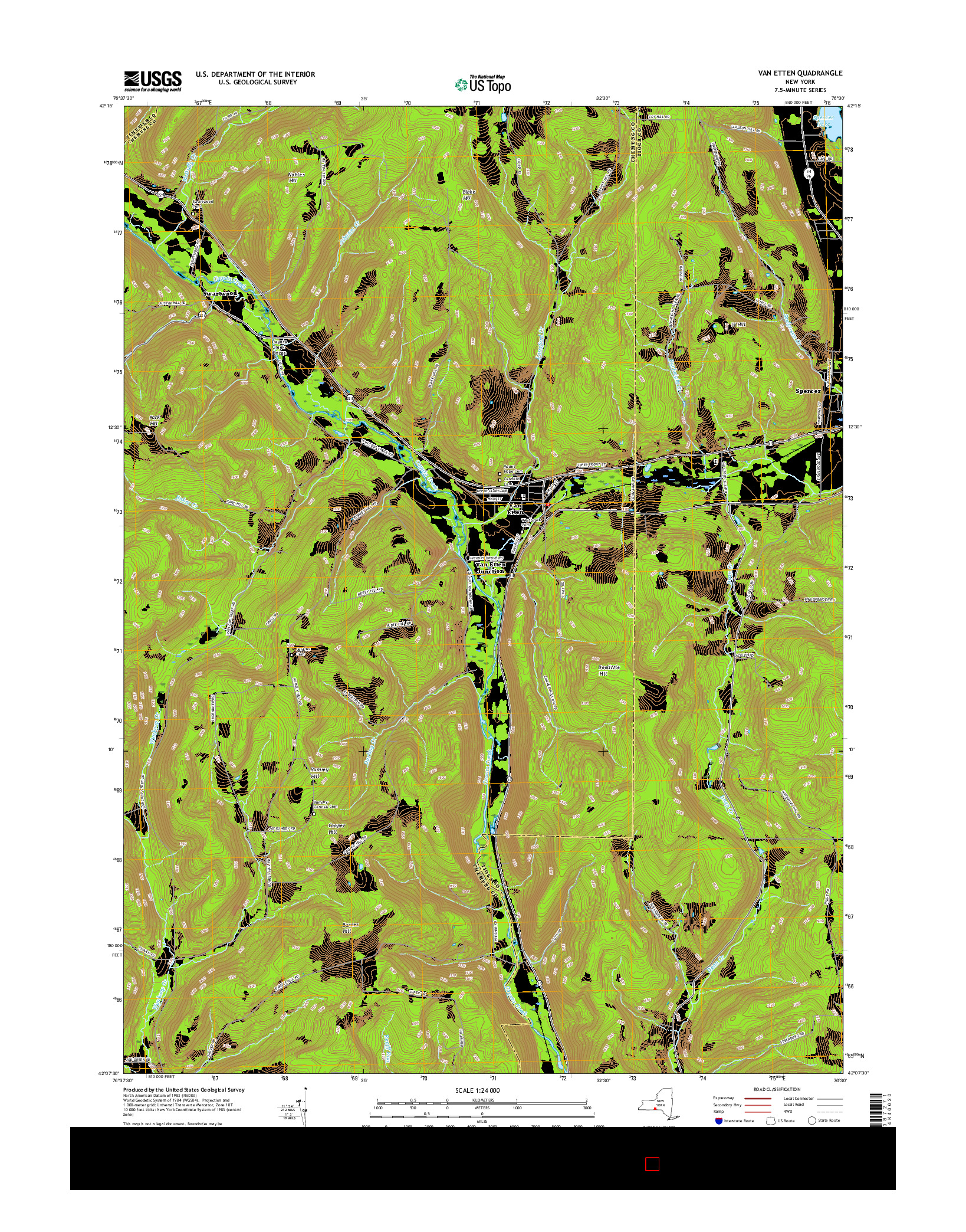 USGS US TOPO 7.5-MINUTE MAP FOR VAN ETTEN, NY 2016