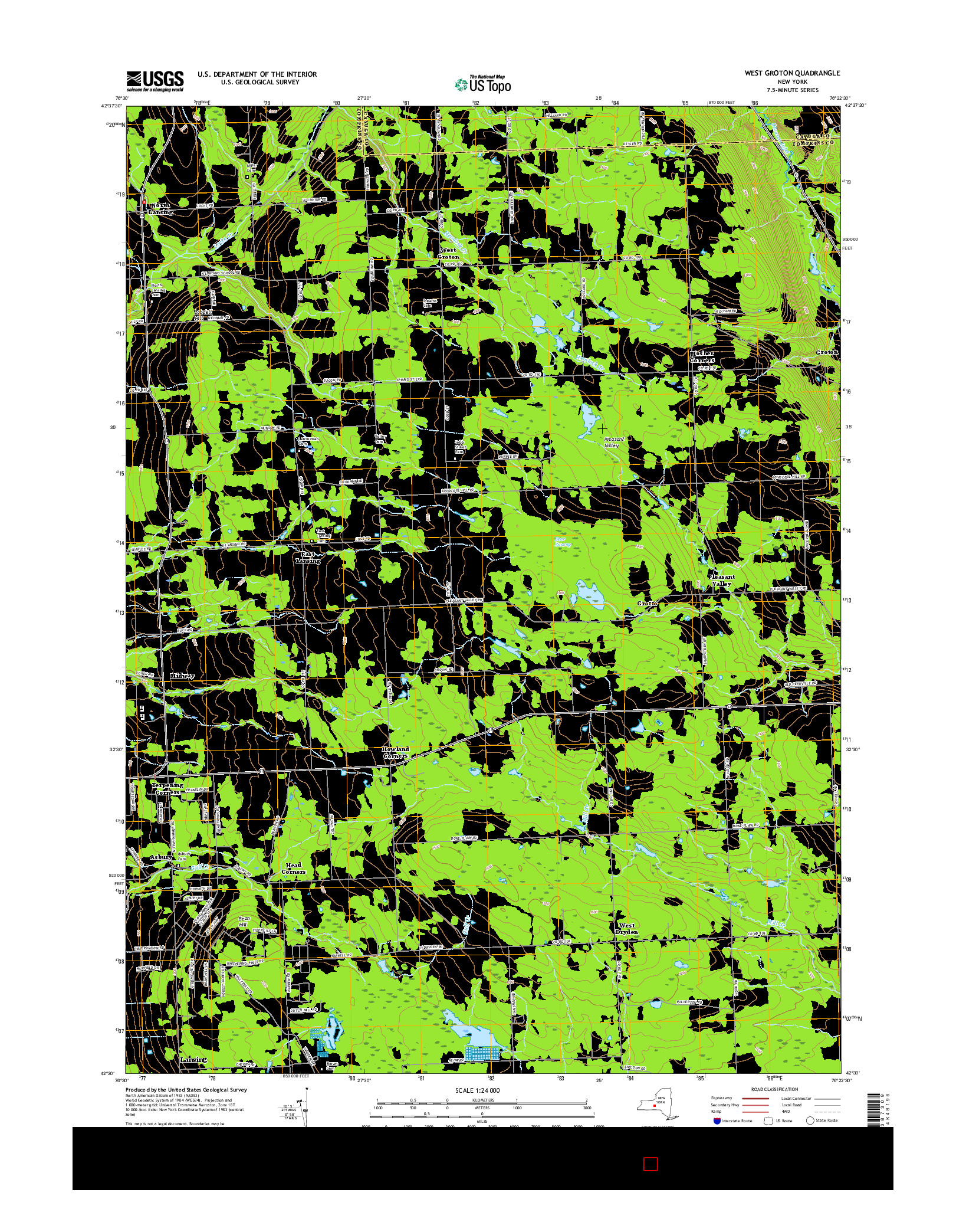 USGS US TOPO 7.5-MINUTE MAP FOR WEST GROTON, NY 2016