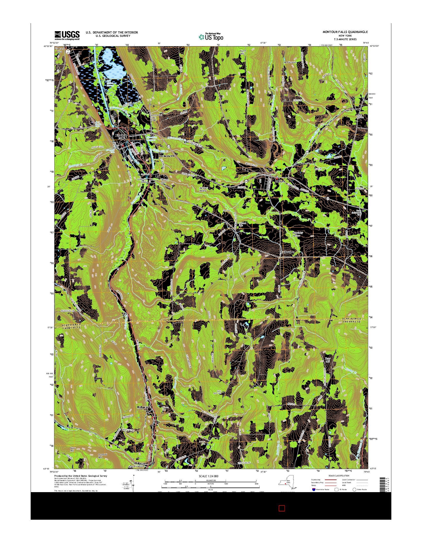 USGS US TOPO 7.5-MINUTE MAP FOR MONTOUR FALLS, NY 2016