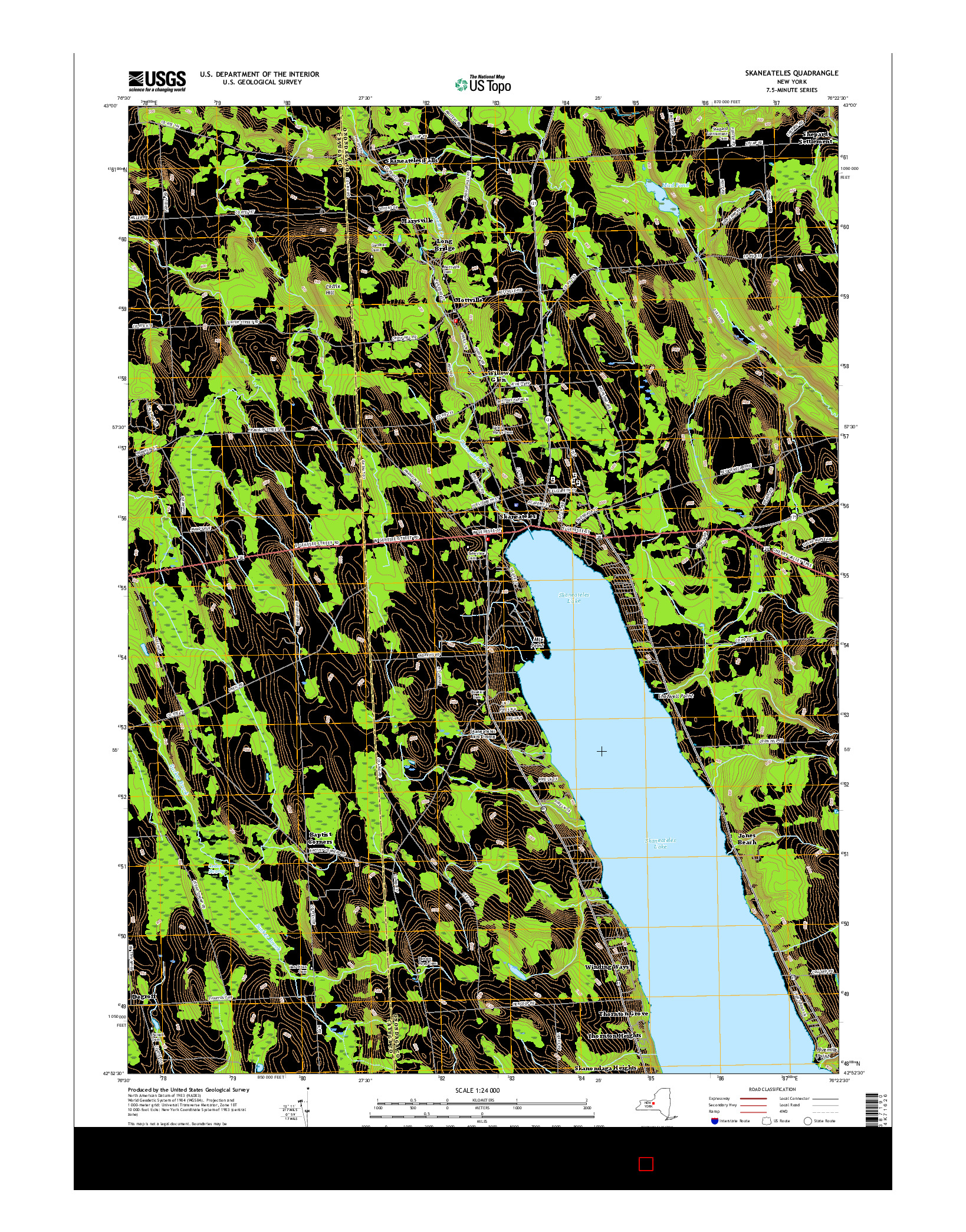 USGS US TOPO 7.5-MINUTE MAP FOR SKANEATELES, NY 2016