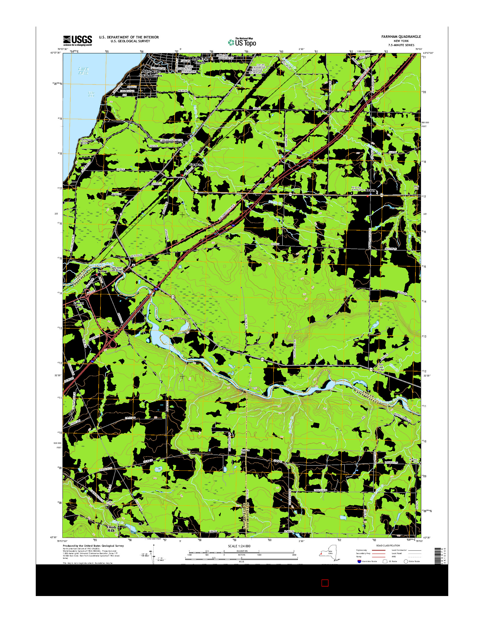 USGS US TOPO 7.5-MINUTE MAP FOR FARNHAM, NY 2016