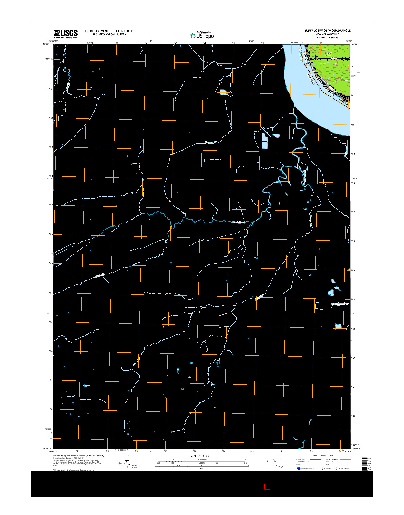 USGS US TOPO 7.5-MINUTE MAP FOR BUFFALO NW OE W, NY-ON 2016
