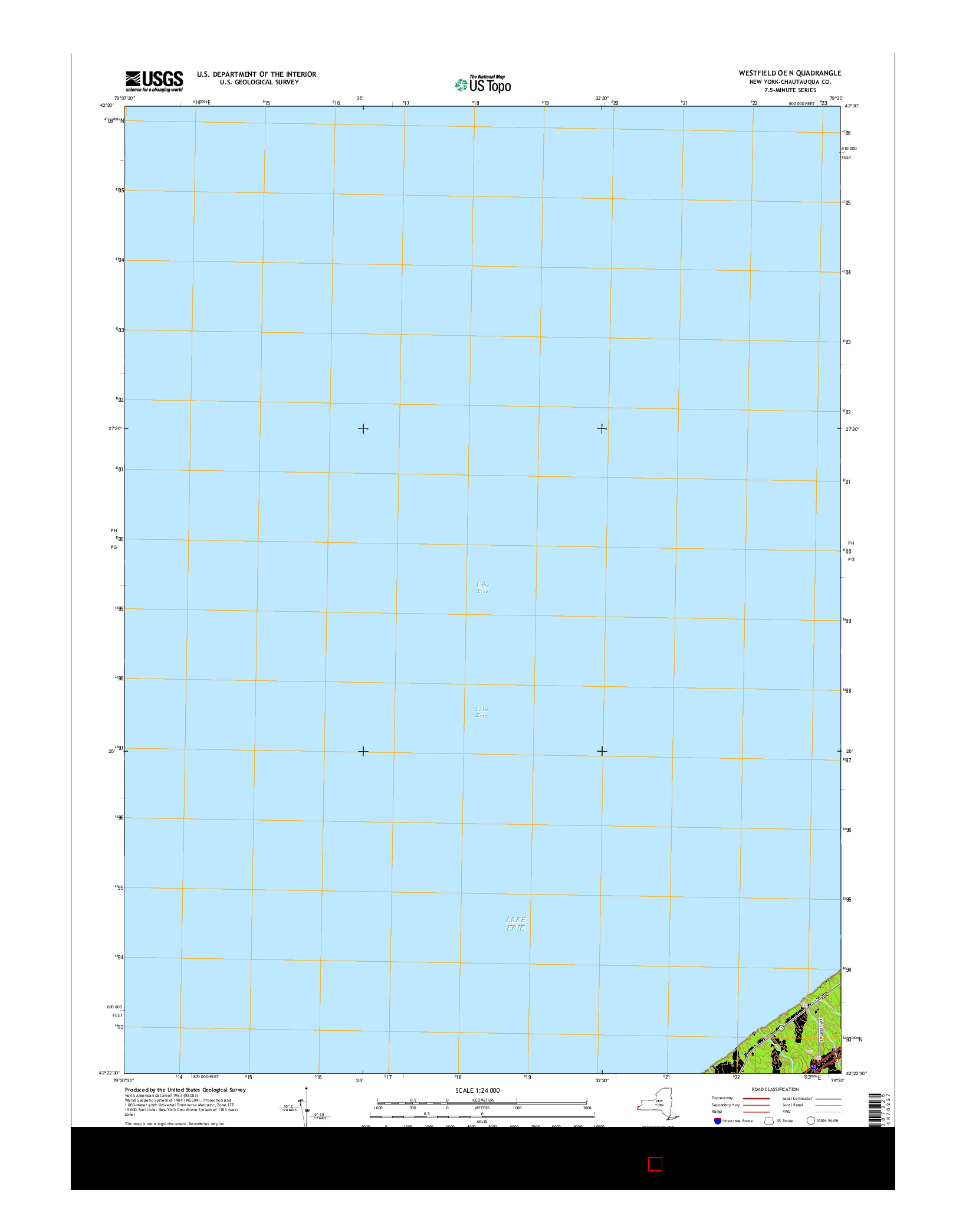 USGS US TOPO 7.5-MINUTE MAP FOR WESTFIELD OE N, NY 2016