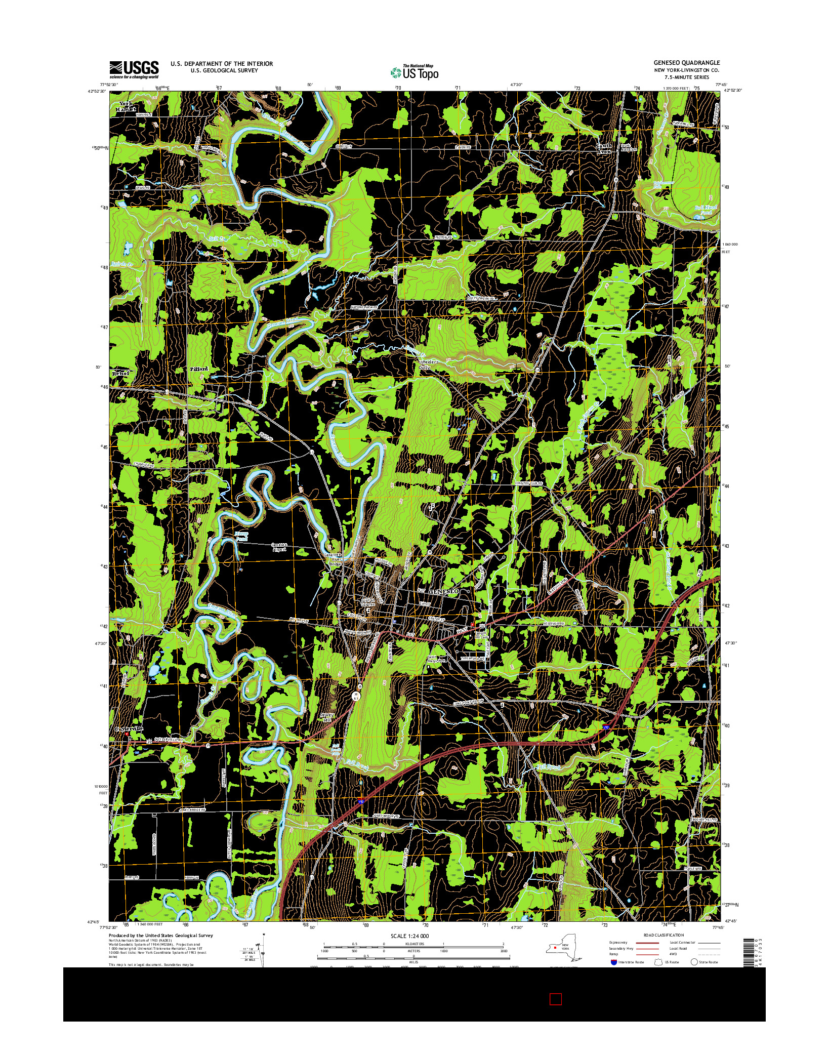 USGS US TOPO 7.5-MINUTE MAP FOR GENESEO, NY 2016