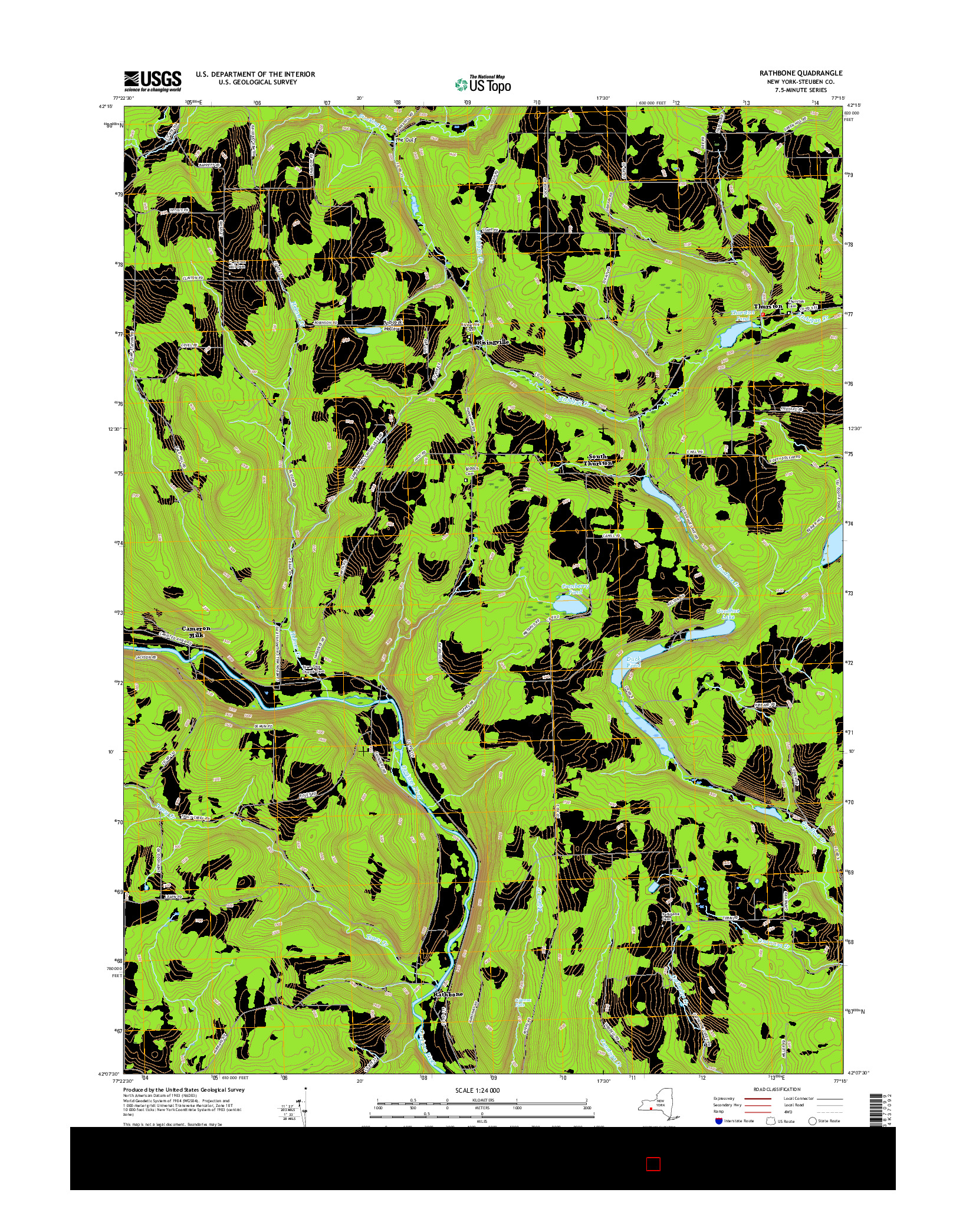 USGS US TOPO 7.5-MINUTE MAP FOR RATHBONE, NY 2016