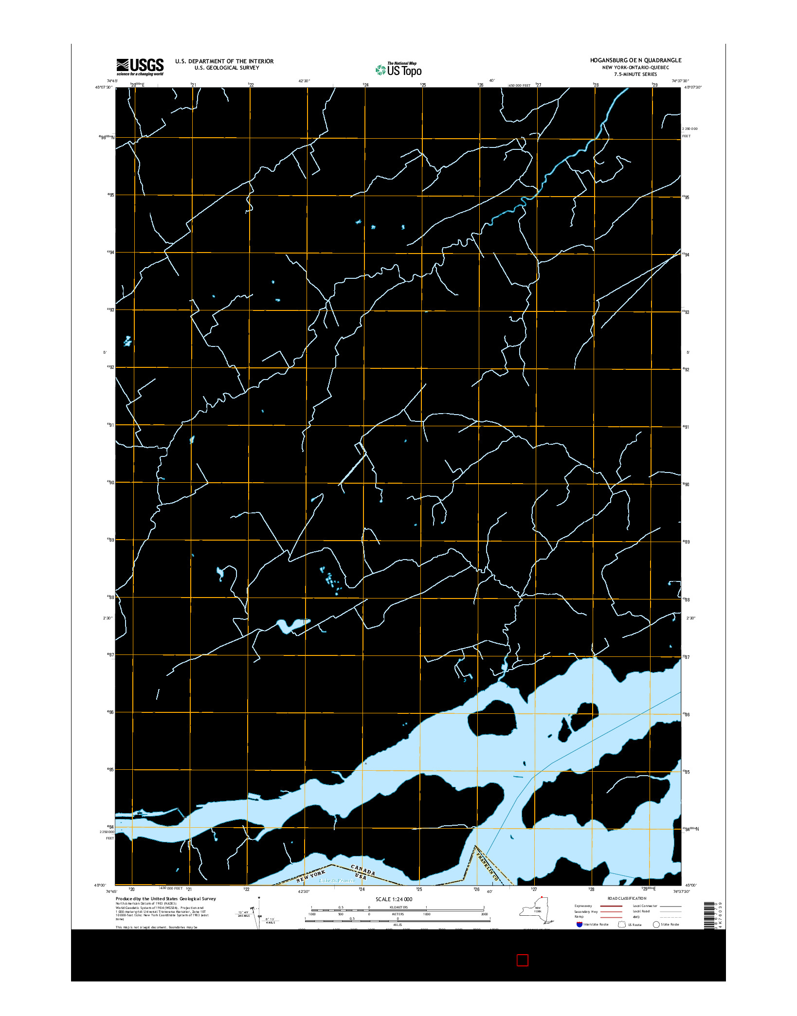 USGS US TOPO 7.5-MINUTE MAP FOR HOGANSBURG OE N, NY-ON-QC 2016