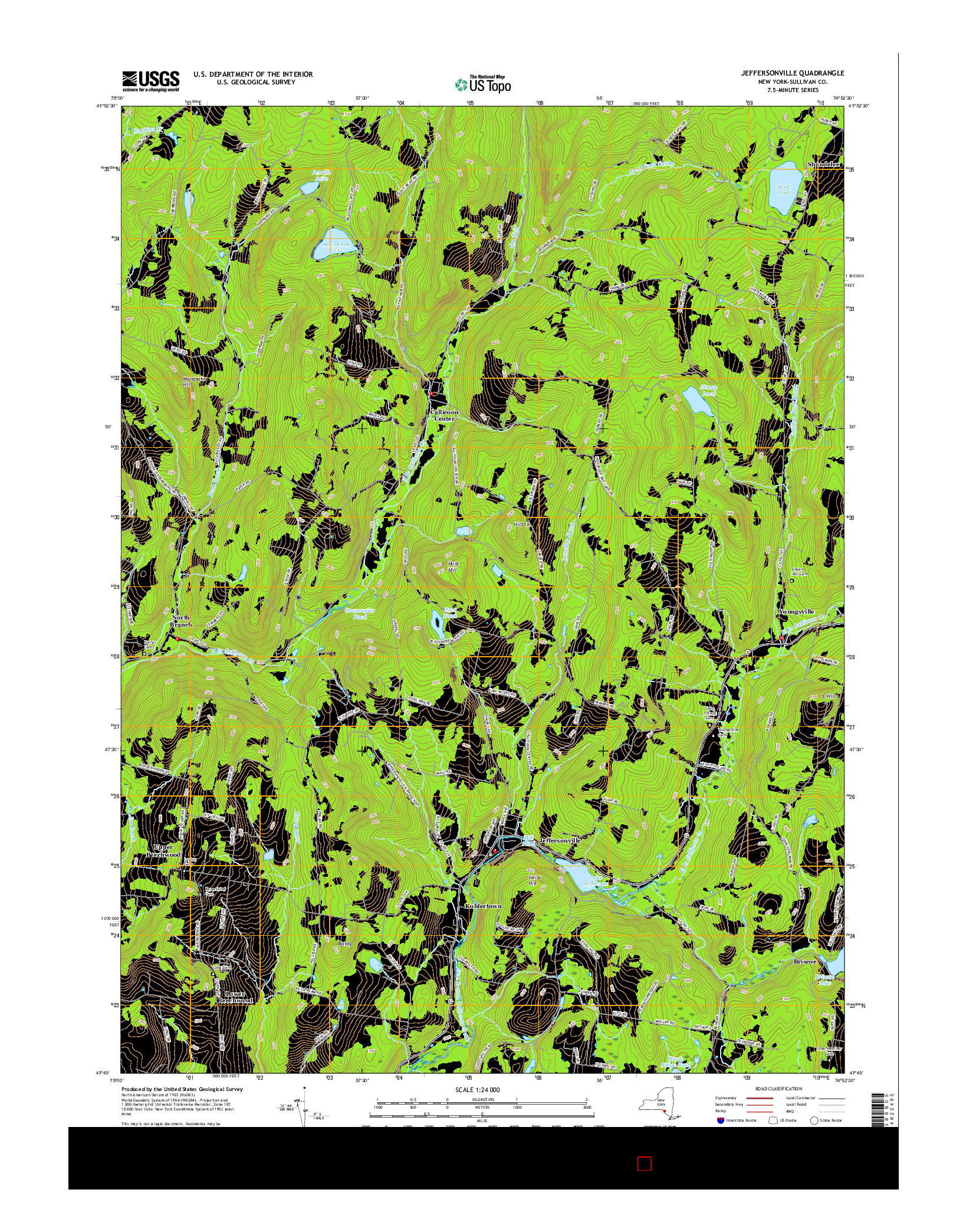 USGS US TOPO 7.5-MINUTE MAP FOR JEFFERSONVILLE, NY 2016