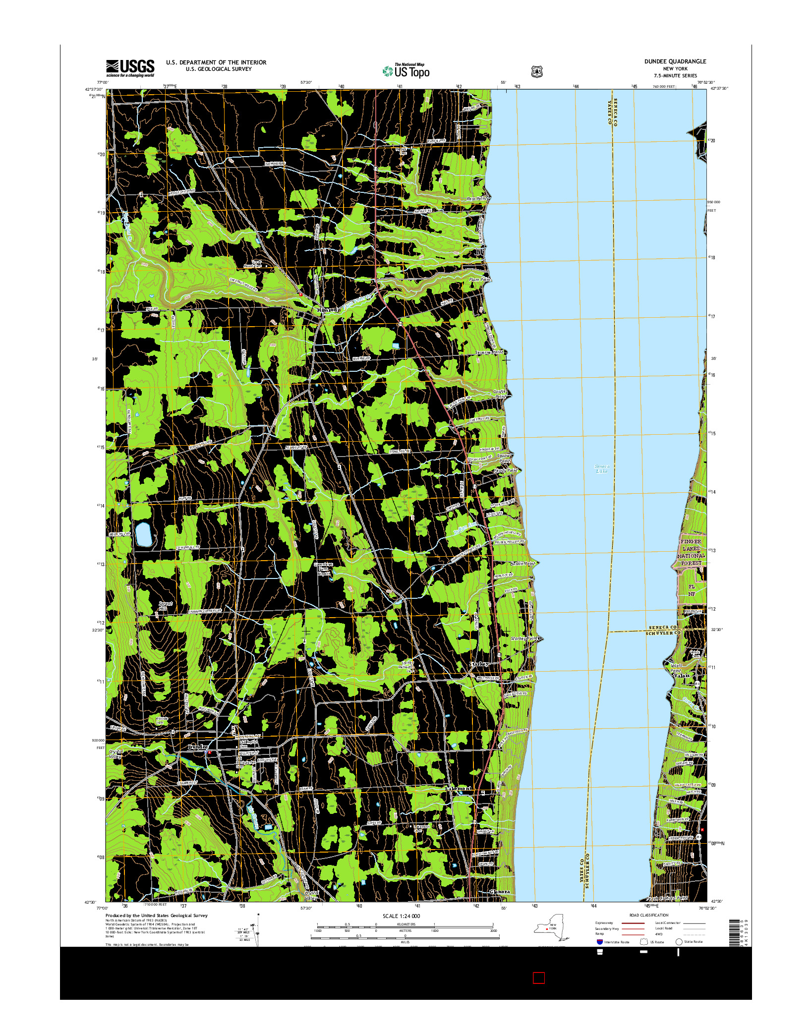 USGS US TOPO 7.5-MINUTE MAP FOR DUNDEE, NY 2016