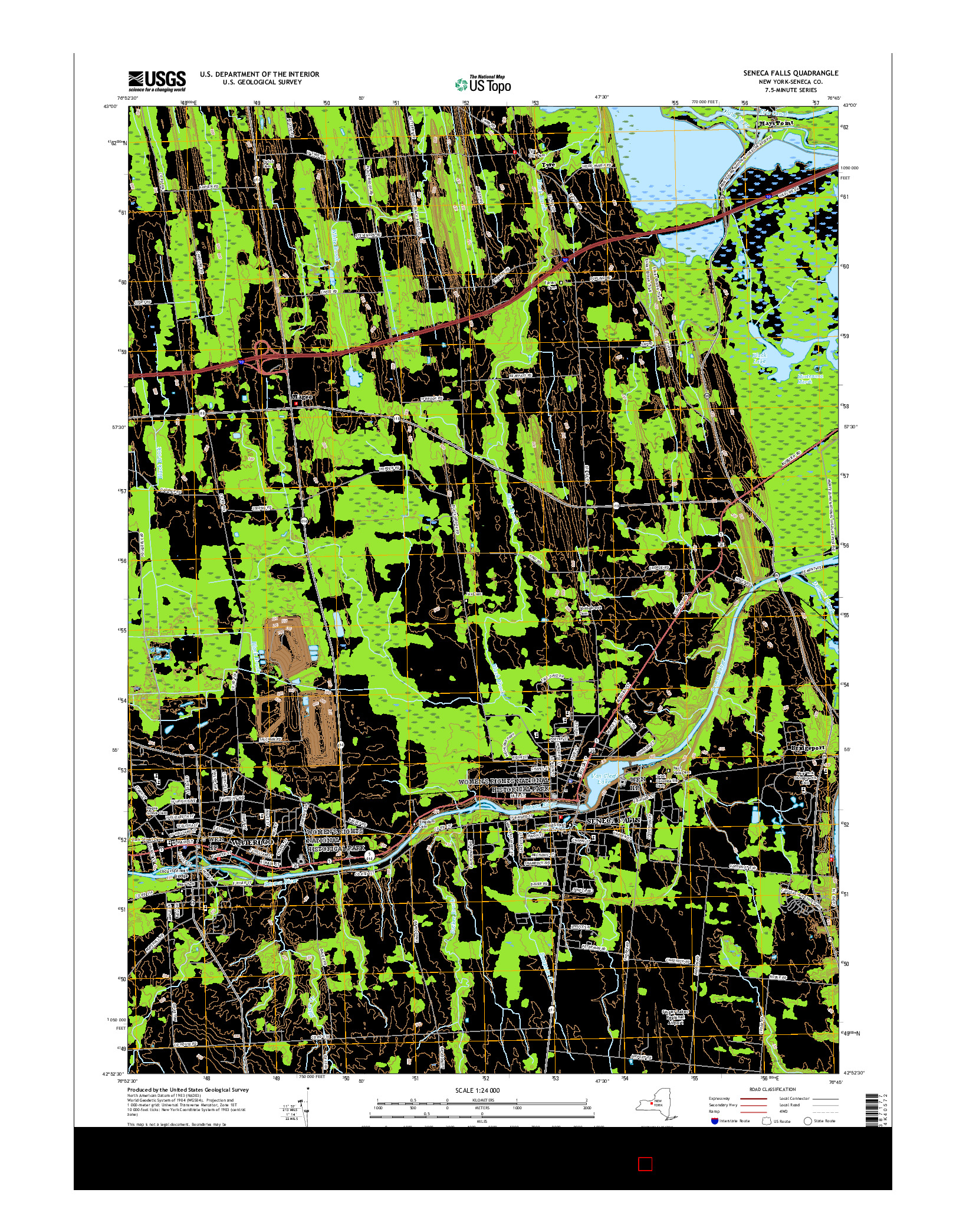 USGS US TOPO 7.5-MINUTE MAP FOR SENECA FALLS, NY 2016