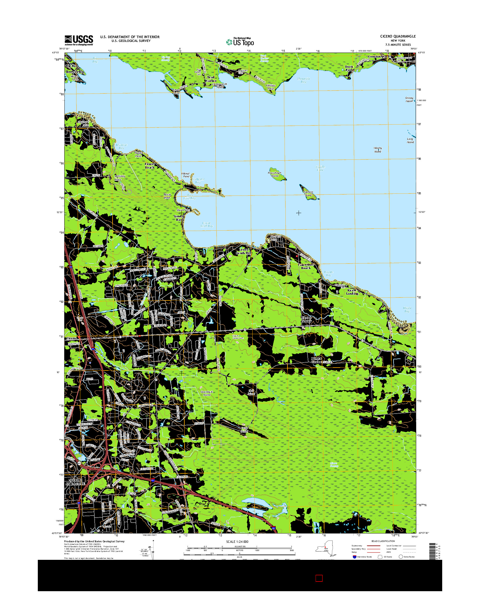 USGS US TOPO 7.5-MINUTE MAP FOR CICERO, NY 2016