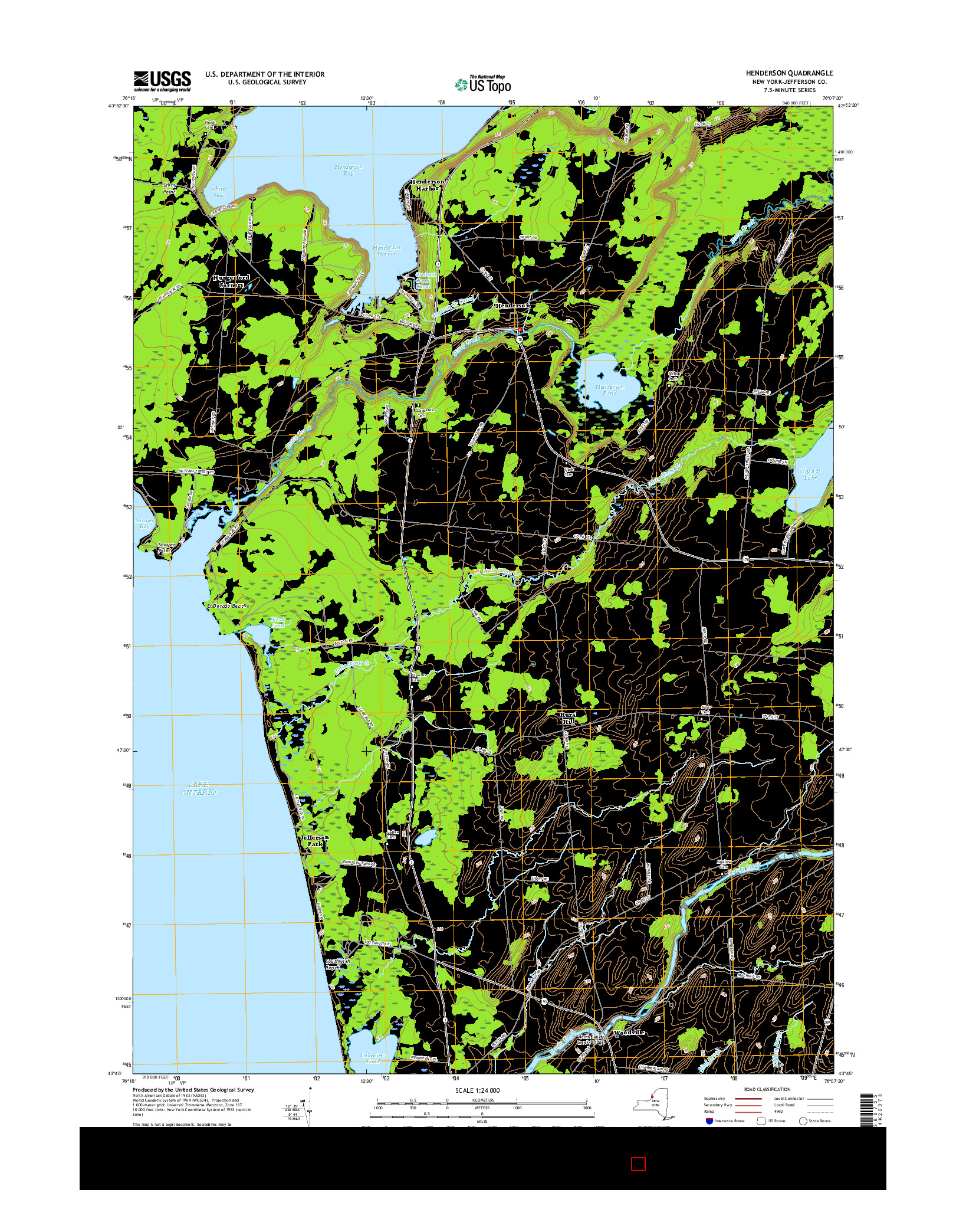 USGS US TOPO 7.5-MINUTE MAP FOR HENDERSON, NY 2016