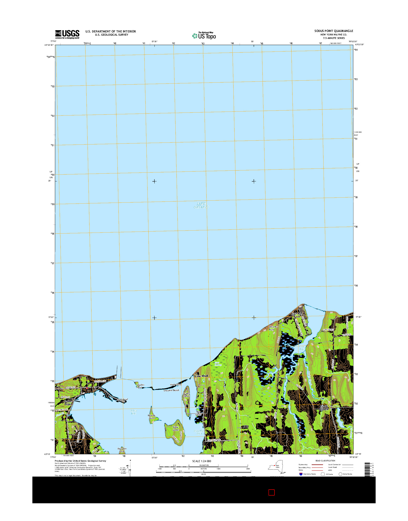 USGS US TOPO 7.5-MINUTE MAP FOR SODUS POINT, NY 2016