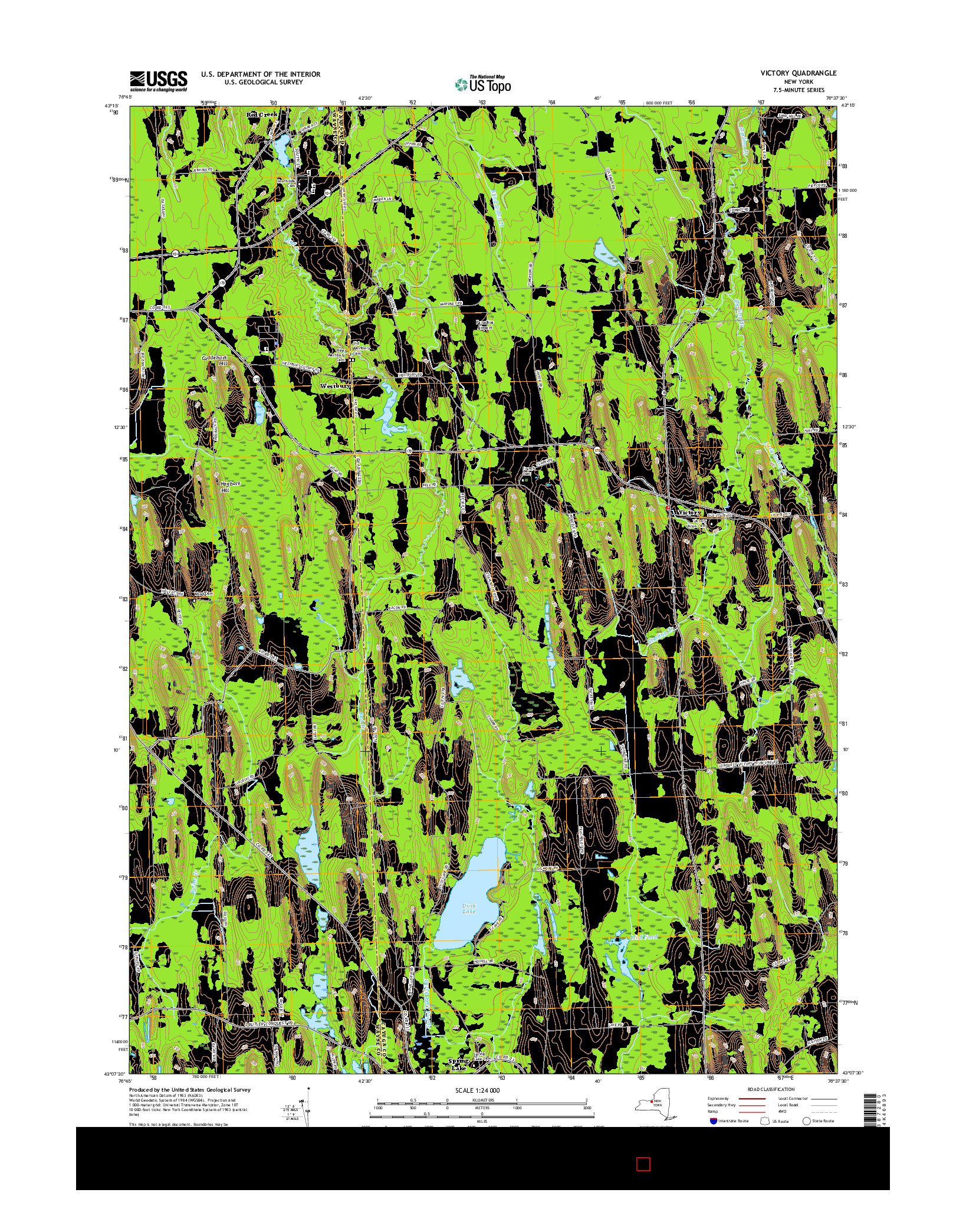 USGS US TOPO 7.5-MINUTE MAP FOR VICTORY, NY 2016