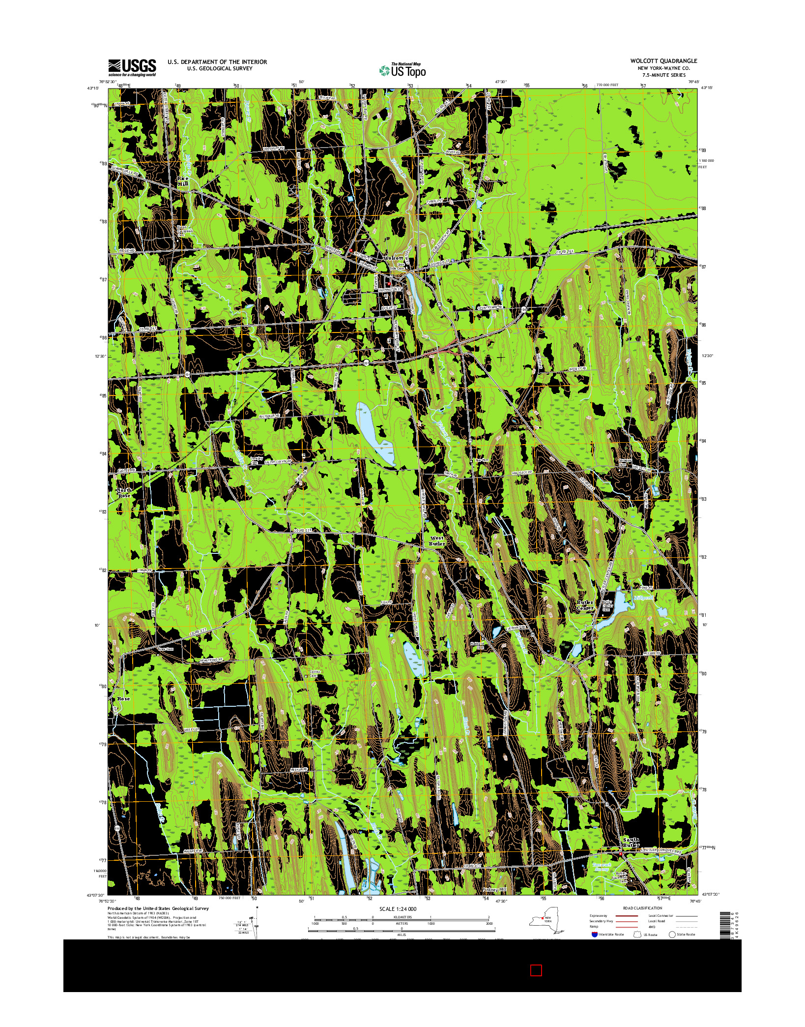 USGS US TOPO 7.5-MINUTE MAP FOR WOLCOTT, NY 2016