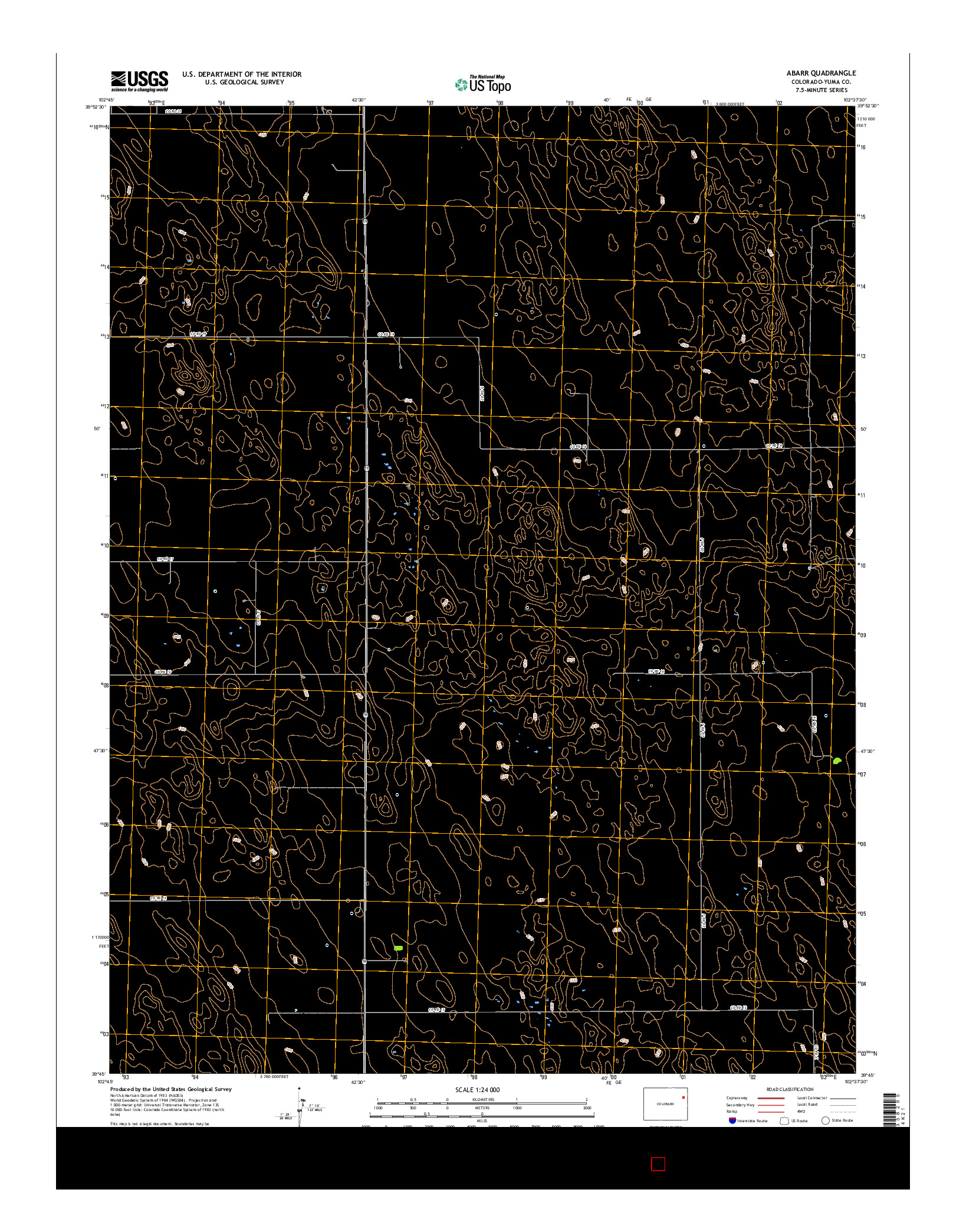 USGS US TOPO 7.5-MINUTE MAP FOR ABARR, CO 2016