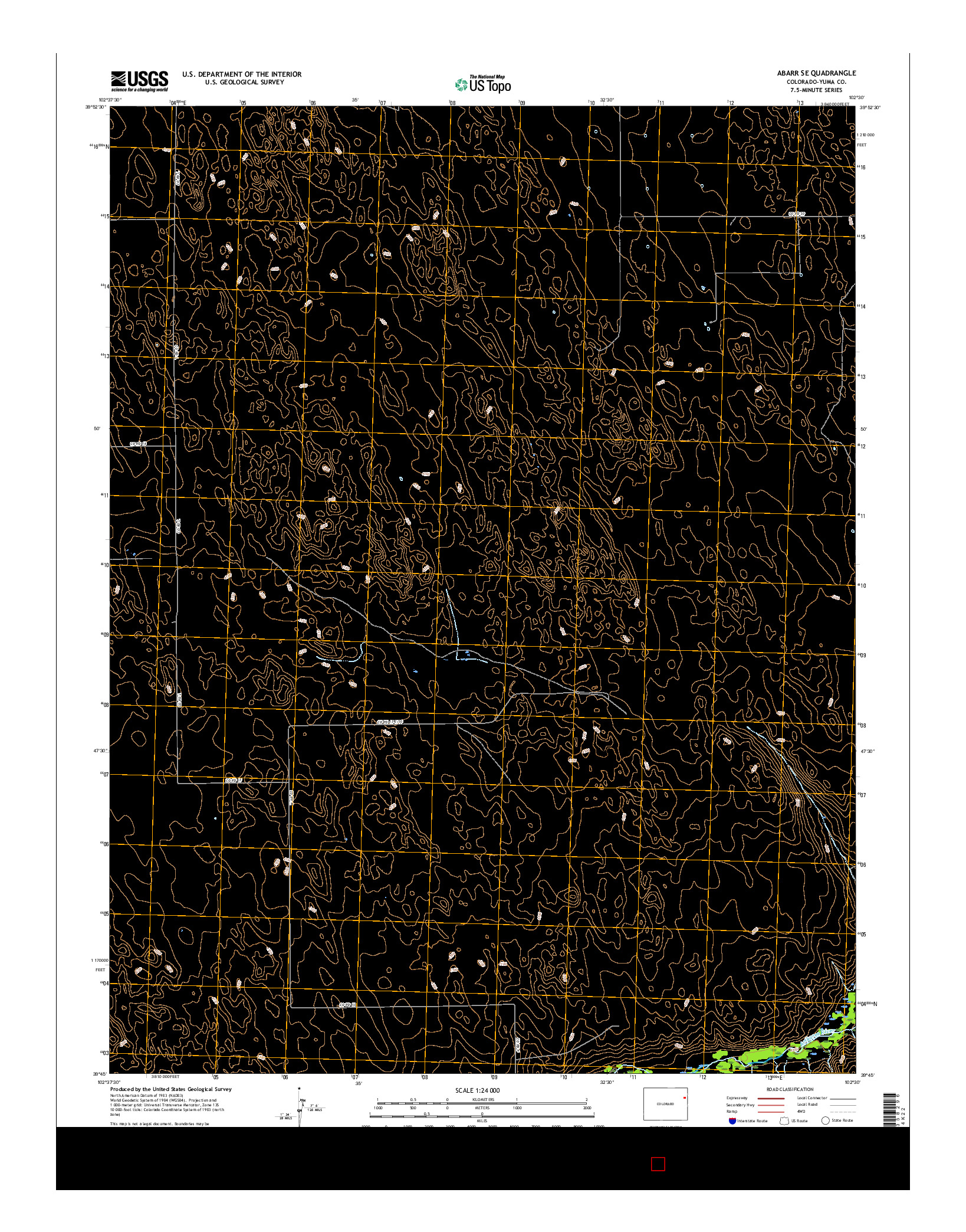 USGS US TOPO 7.5-MINUTE MAP FOR ABARR SE, CO 2016