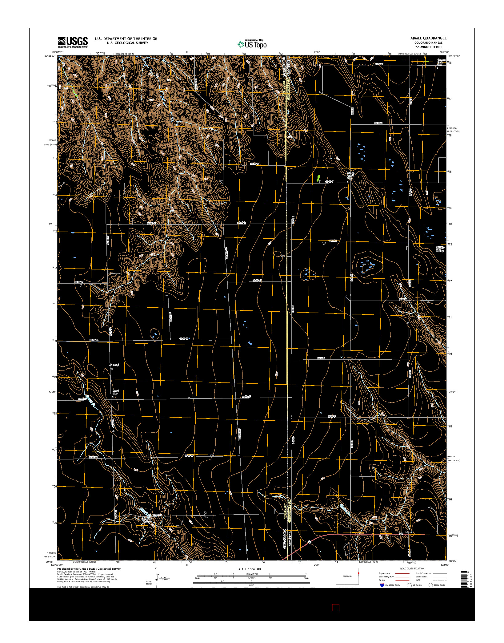 USGS US TOPO 7.5-MINUTE MAP FOR ARMEL, CO-KS 2016