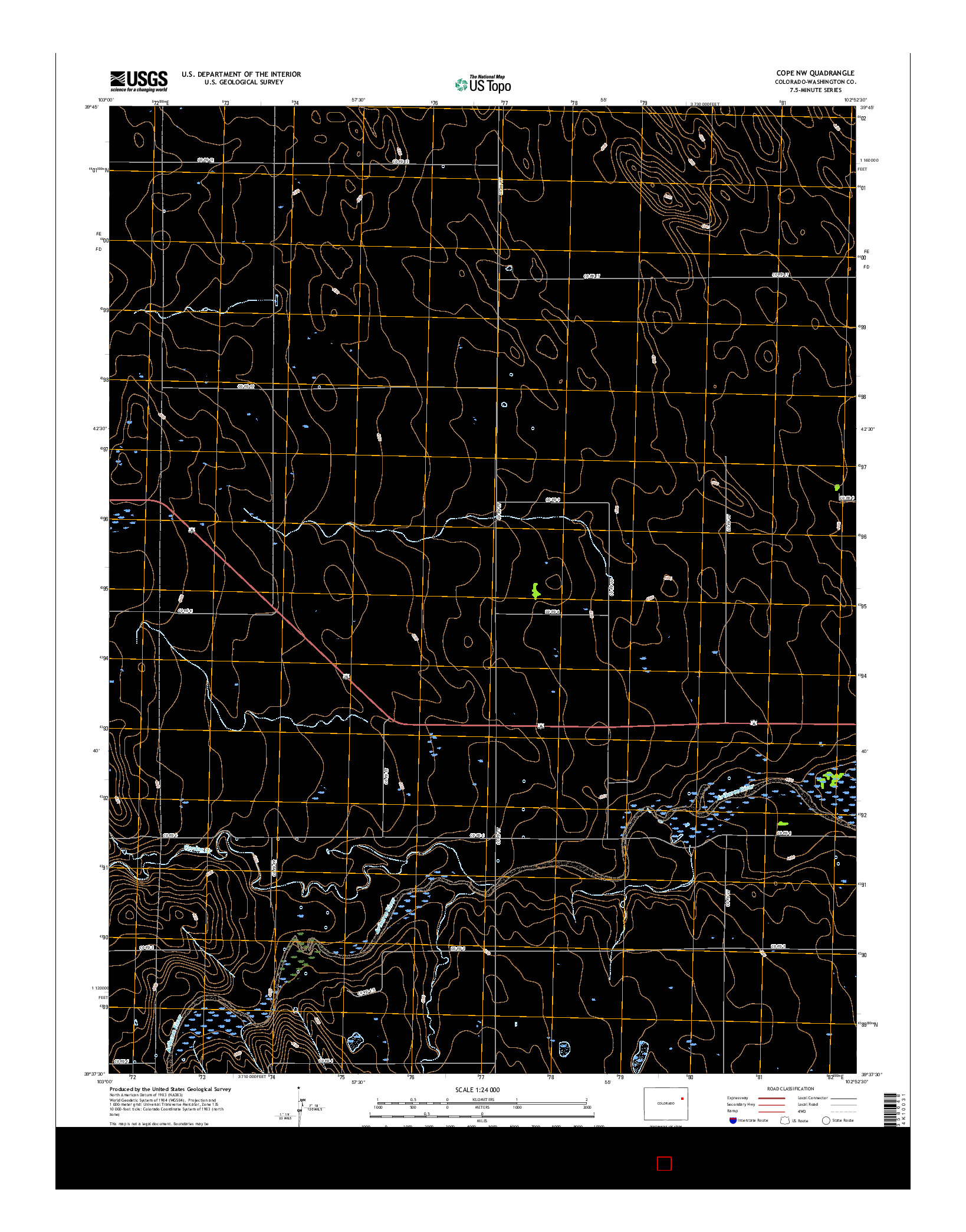 USGS US TOPO 7.5-MINUTE MAP FOR COPE NW, CO 2016