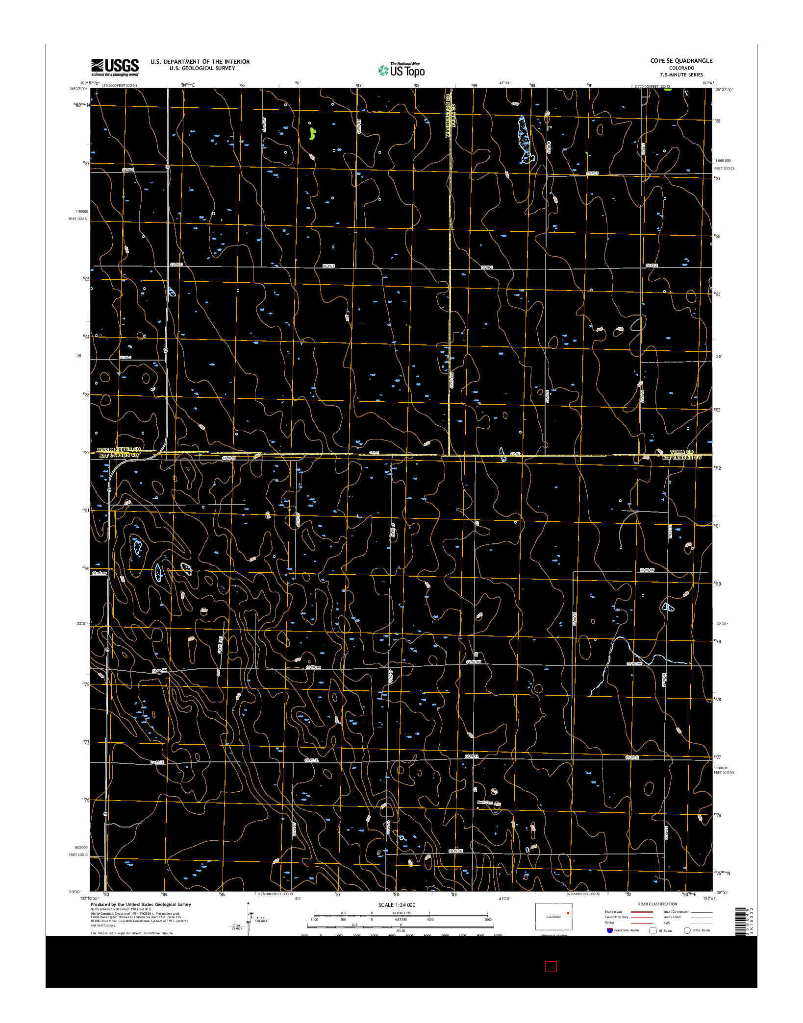 USGS US TOPO 7.5-MINUTE MAP FOR COPE SE, CO 2016