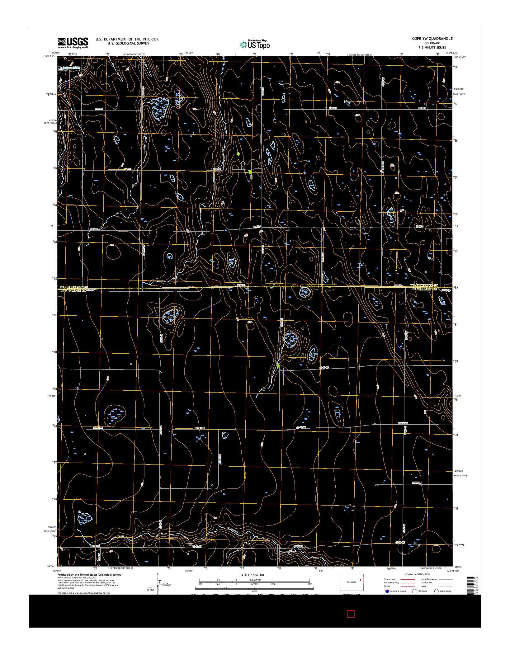 USGS US TOPO 7.5-MINUTE MAP FOR COPE SW, CO 2016