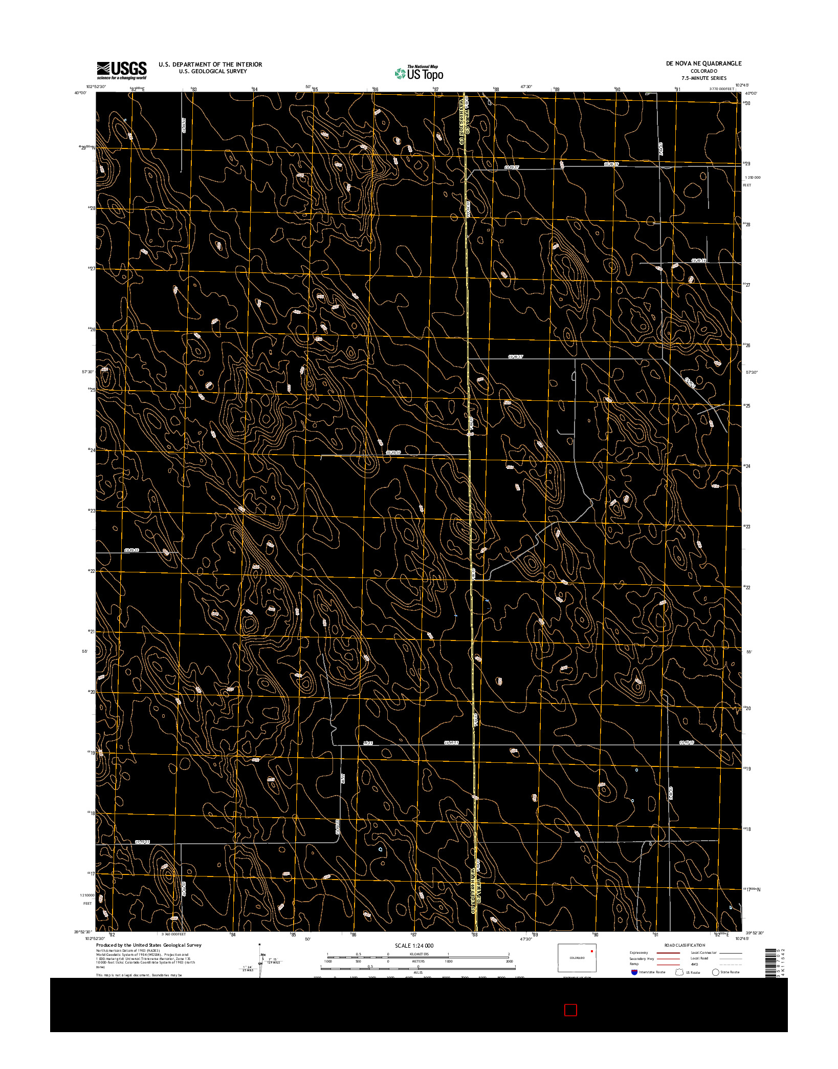 USGS US TOPO 7.5-MINUTE MAP FOR DE NOVA NE, CO 2016