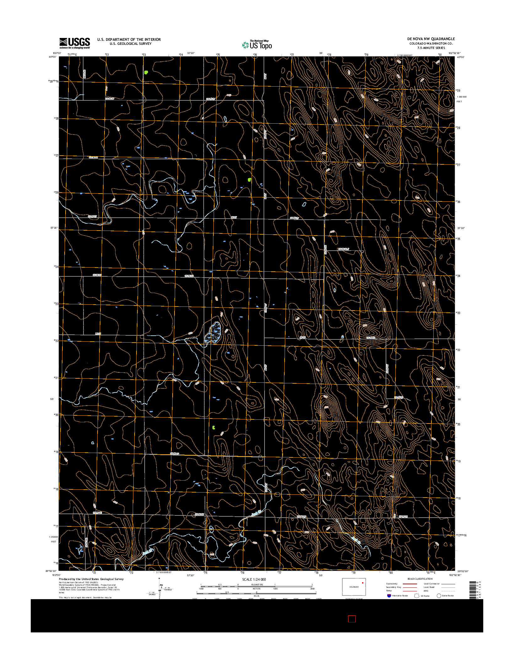 USGS US TOPO 7.5-MINUTE MAP FOR DE NOVA NW, CO 2016